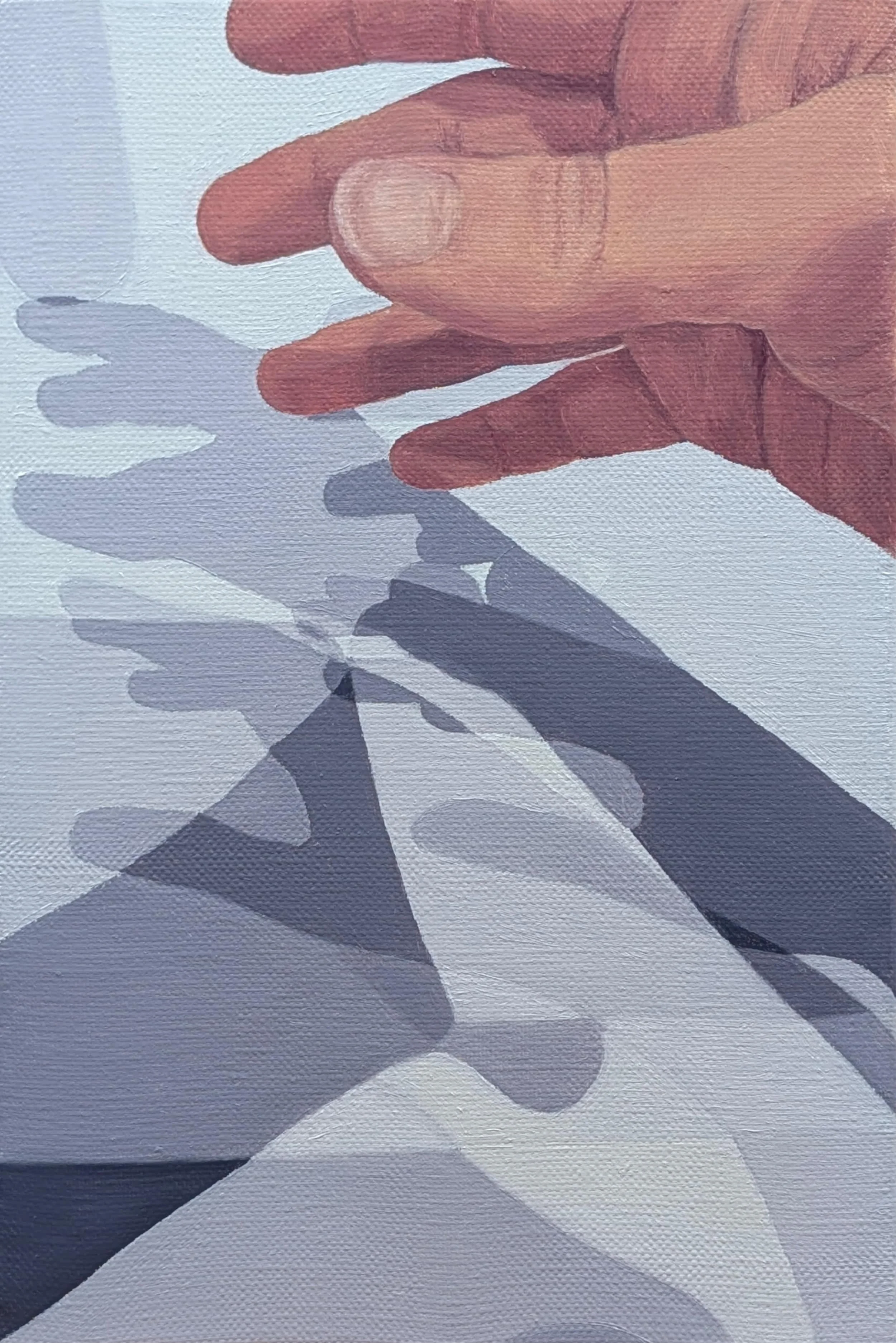 L'ombre de ta main, huile sur toile, 16x24 cm, 2026
