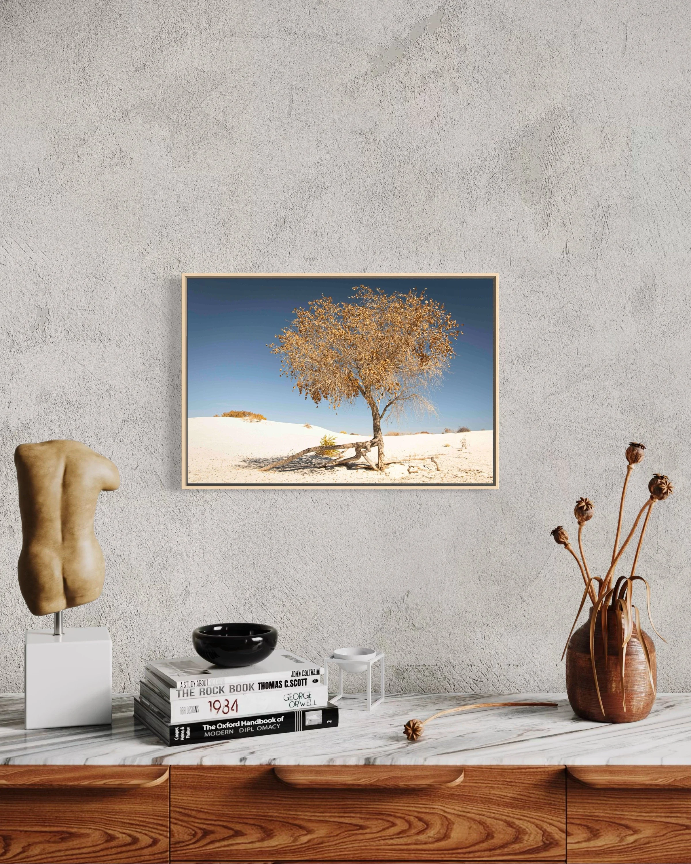 16x24” HD dye infused metal print with maple wood float frame