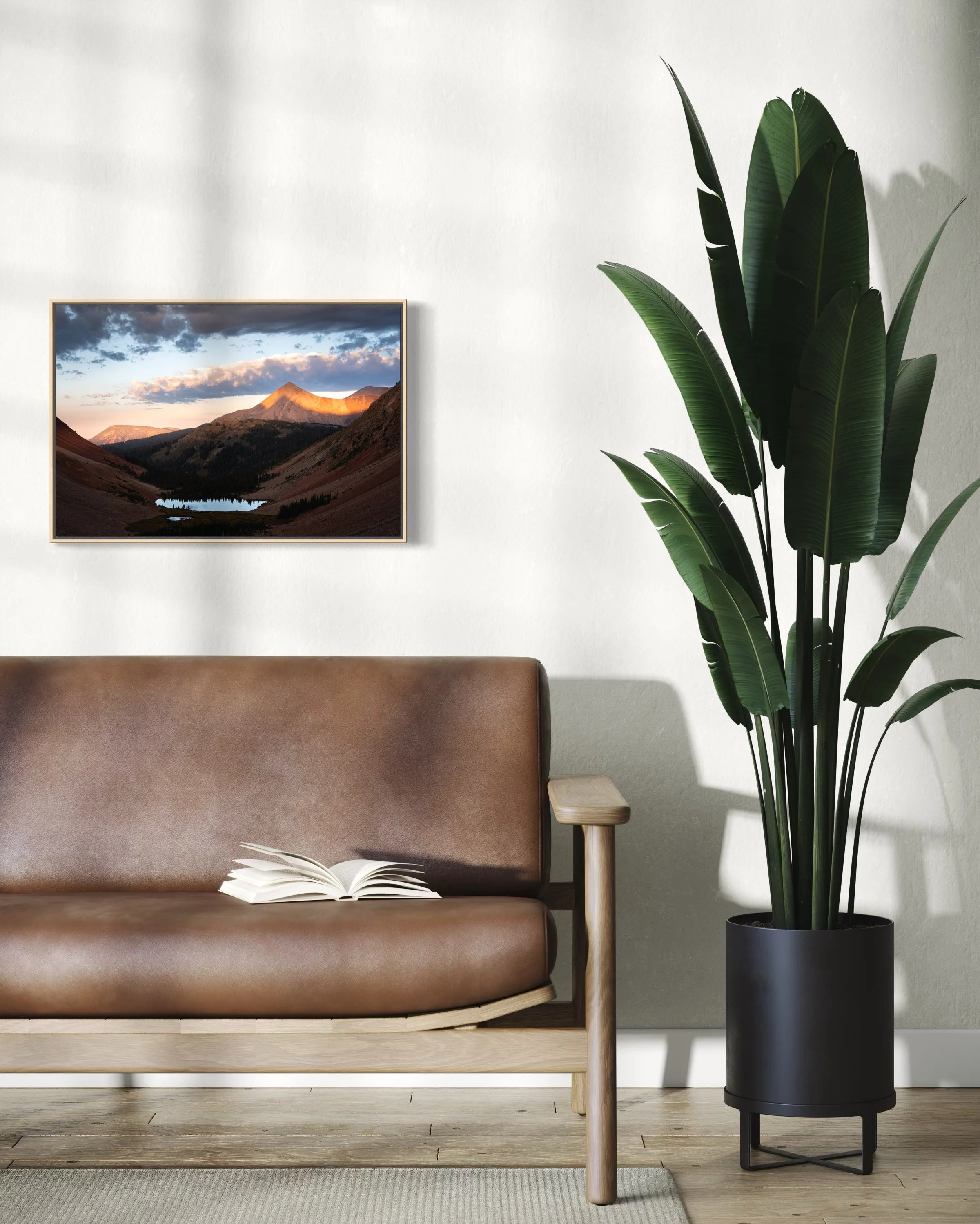 16x24” HD dye infused metal print with maple wood float frame