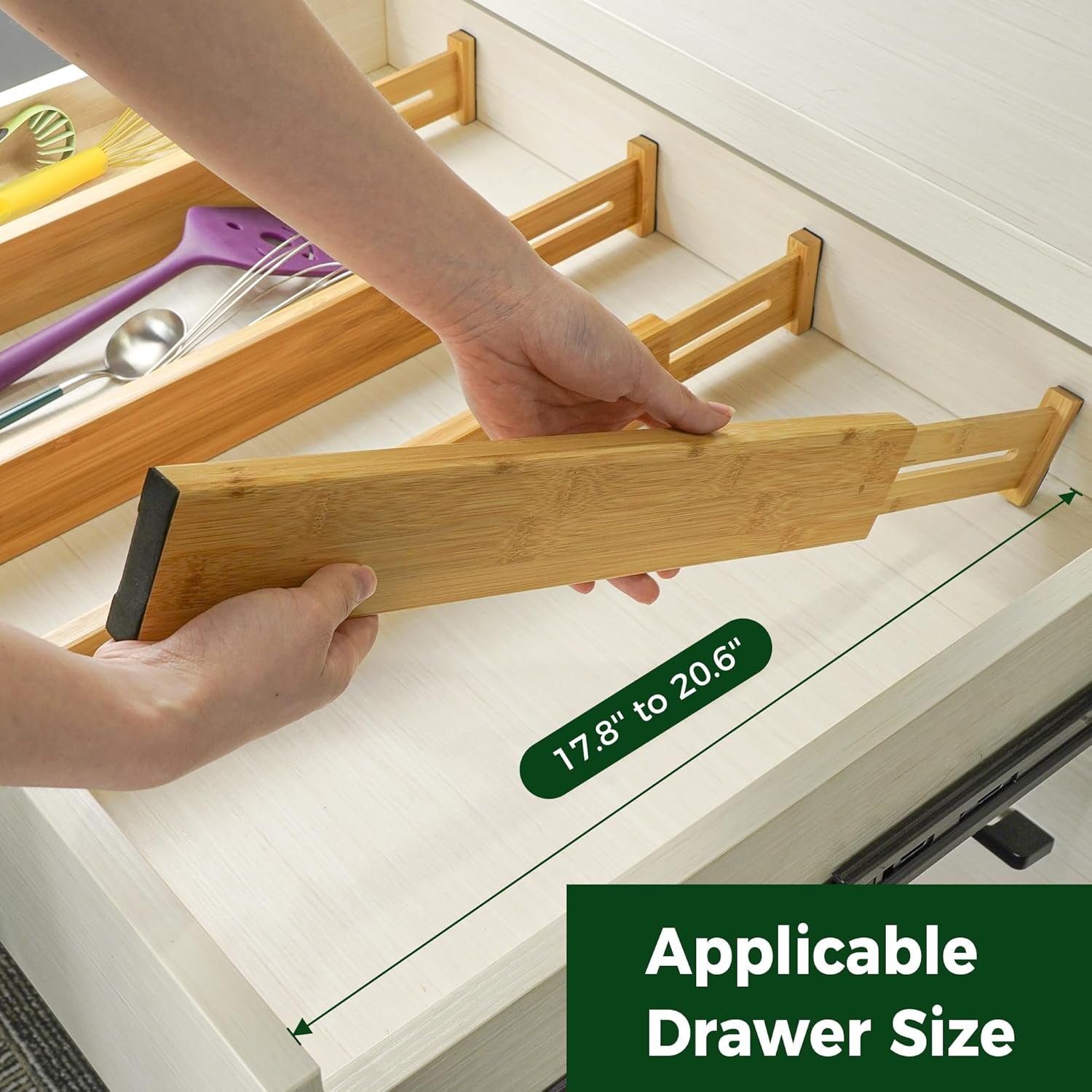 Expandable bamboo drawer dividers