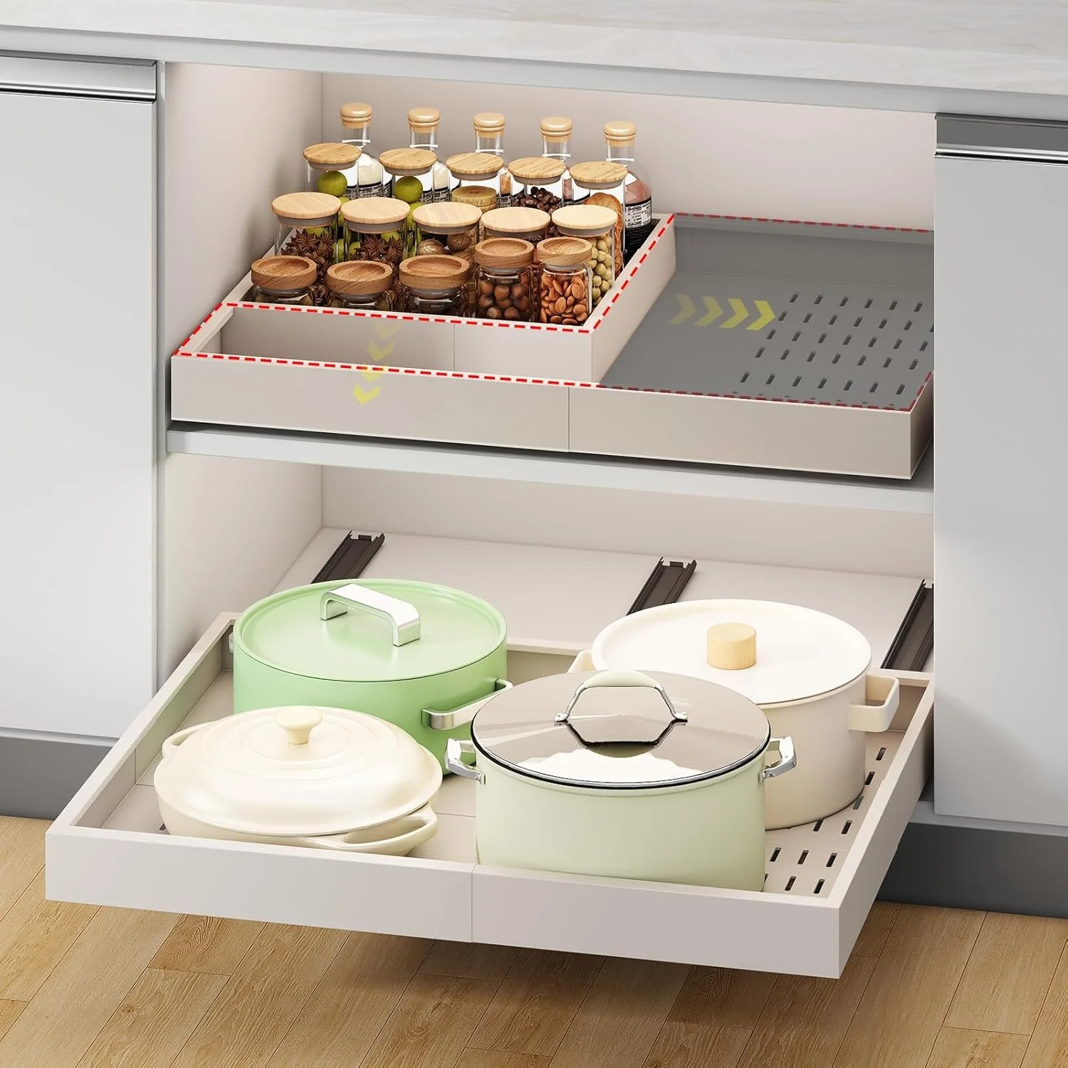 Pull-out cabinet organizer