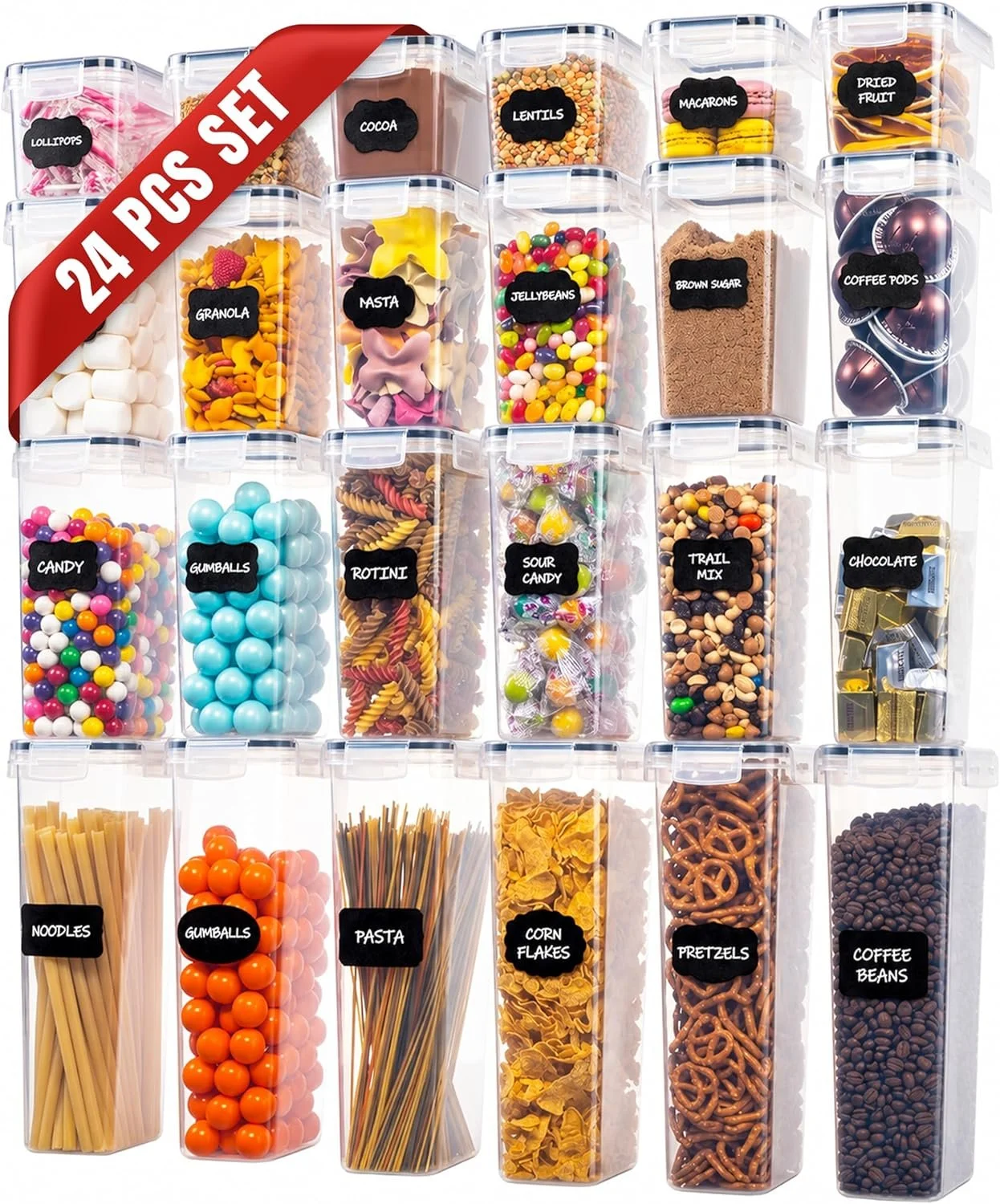 Clear airtight food storage containers