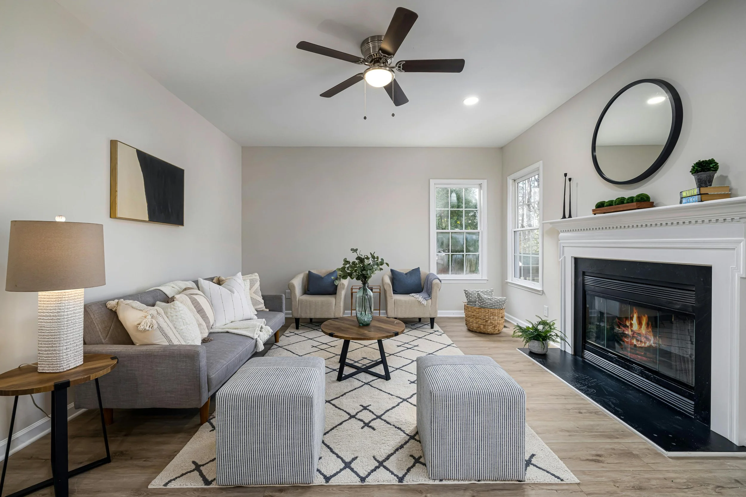 A clean, decluttered home ready for a real estate listing showing, representing pre-listing organizing and staging services from Home to Home Services in Richmond, VA