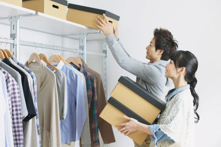 A neatly organized closet representing professional home organizing services by Home to Home Services in Richmond, VA