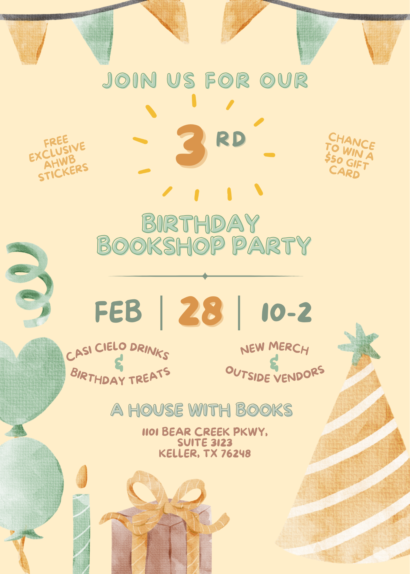 3rd Birthday Bookshop Party