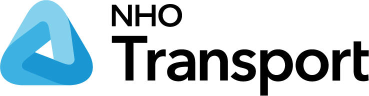 Logg for NHO en blå trekantet form