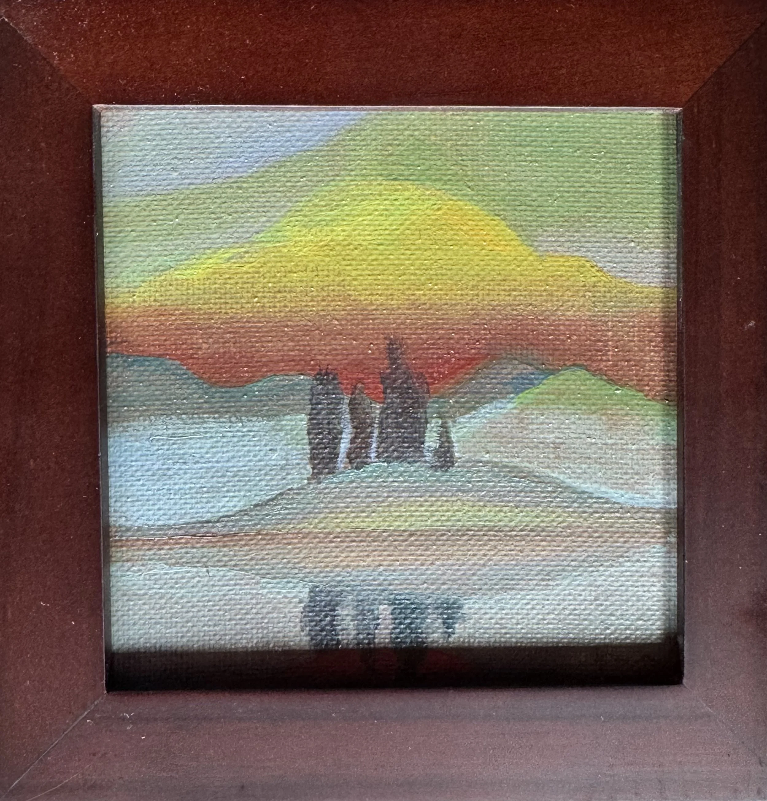 "mist", 2025, oil on canvas, 4"x4" framed
