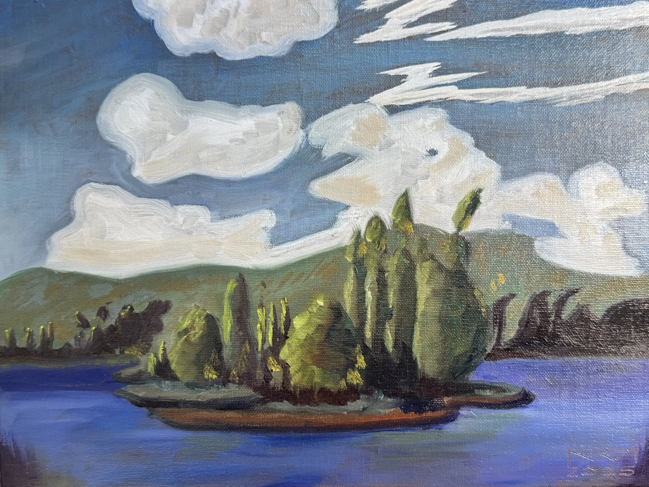 "lake country", oil on canvas, 8"x10" framed SOLD
