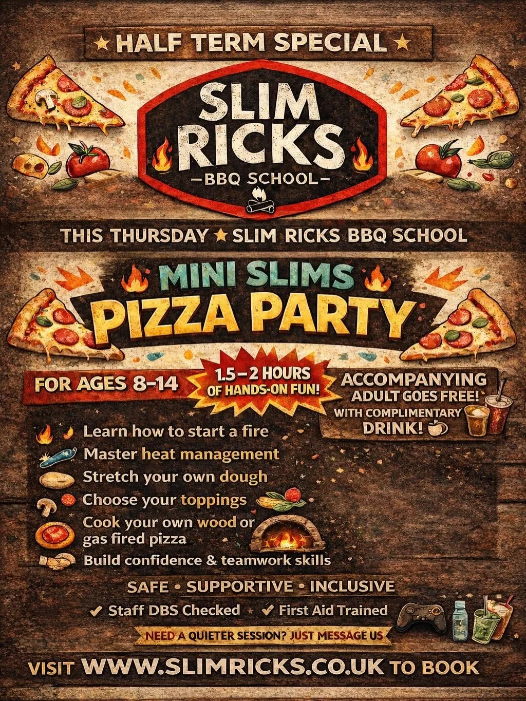 Stuck for something to do with the little ones over half term? 🤷🏻&zwj;♂️

Last spaces remaining for Mini Slims Pizza Party.

10am - 12pm on Thursday 19th of February located at @scottsofsouthendgardencentre.

Come get stuck into making your own piz