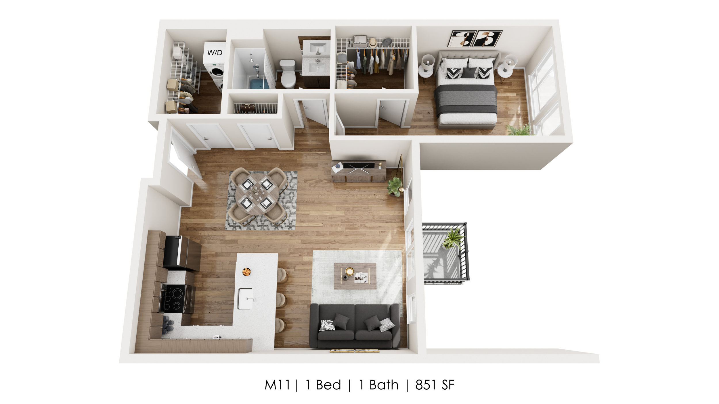 Unit M11 
1 Bed | 1 Bath 
851 SF