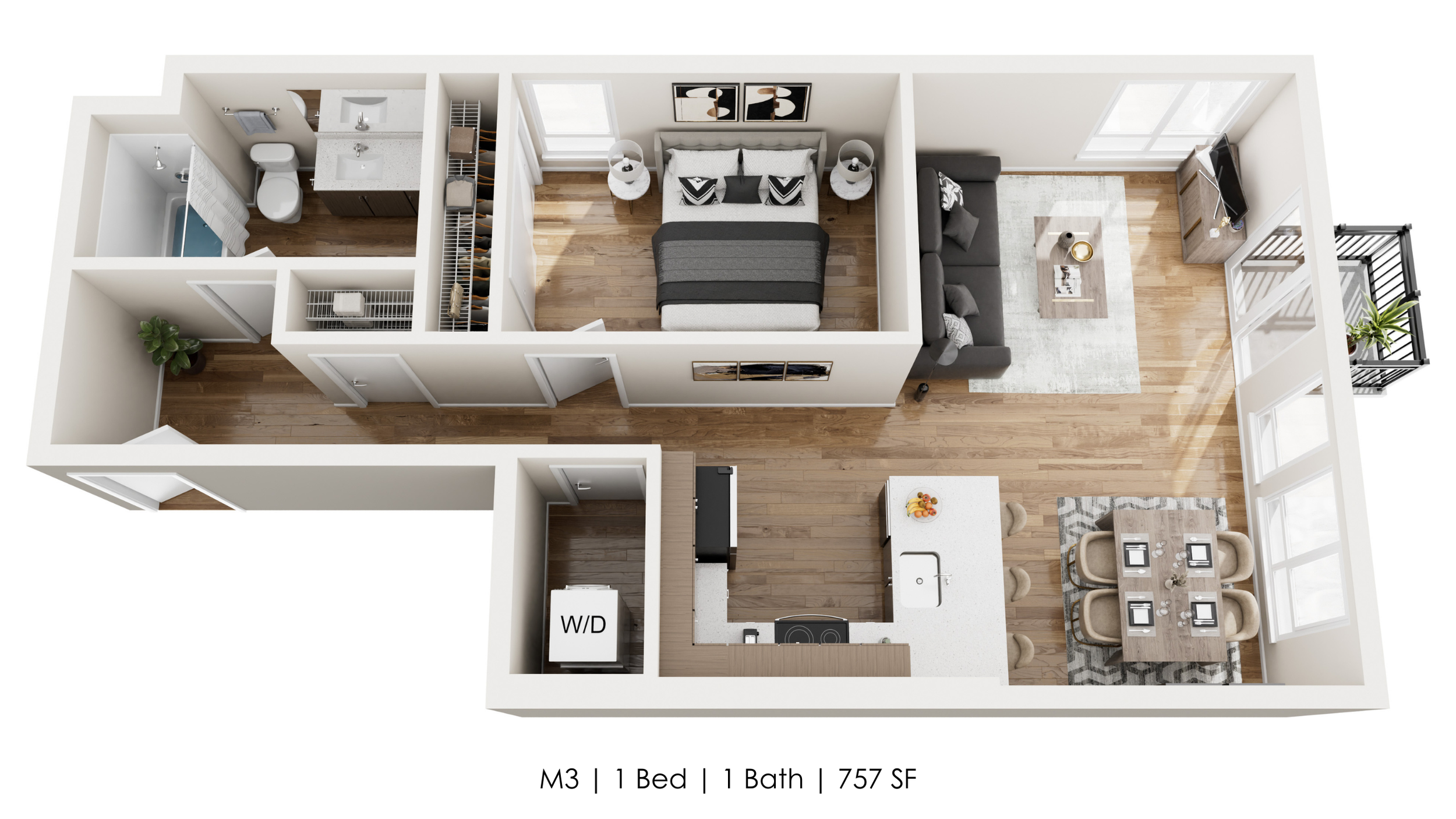 Unit M3 
1 Bed | 1 Bath 
757 SF