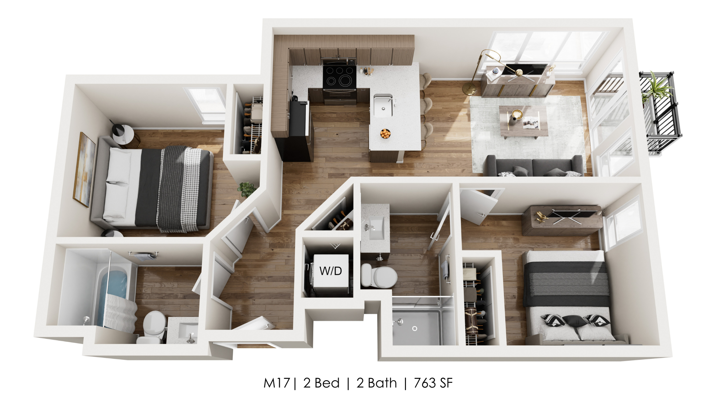 Unit M17 
2 Bed | 2 Bath 
763 SF