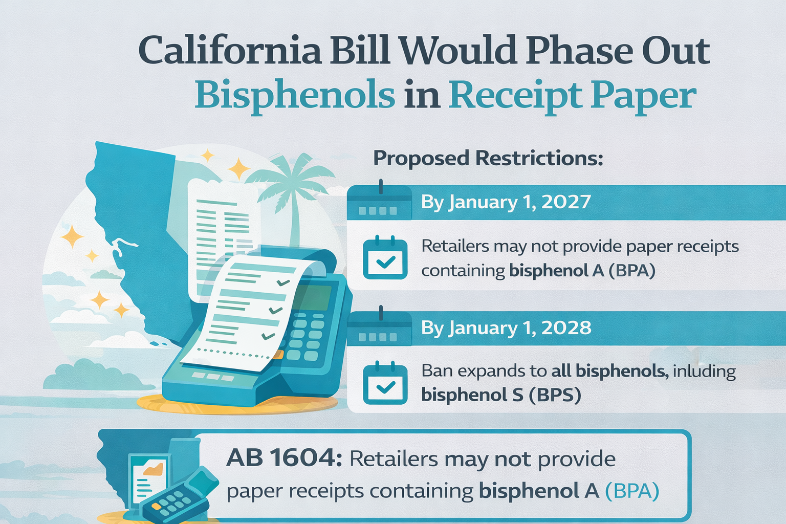 California Moves to Phase Out Bisphenols in Paper Receipts Under AB 1604