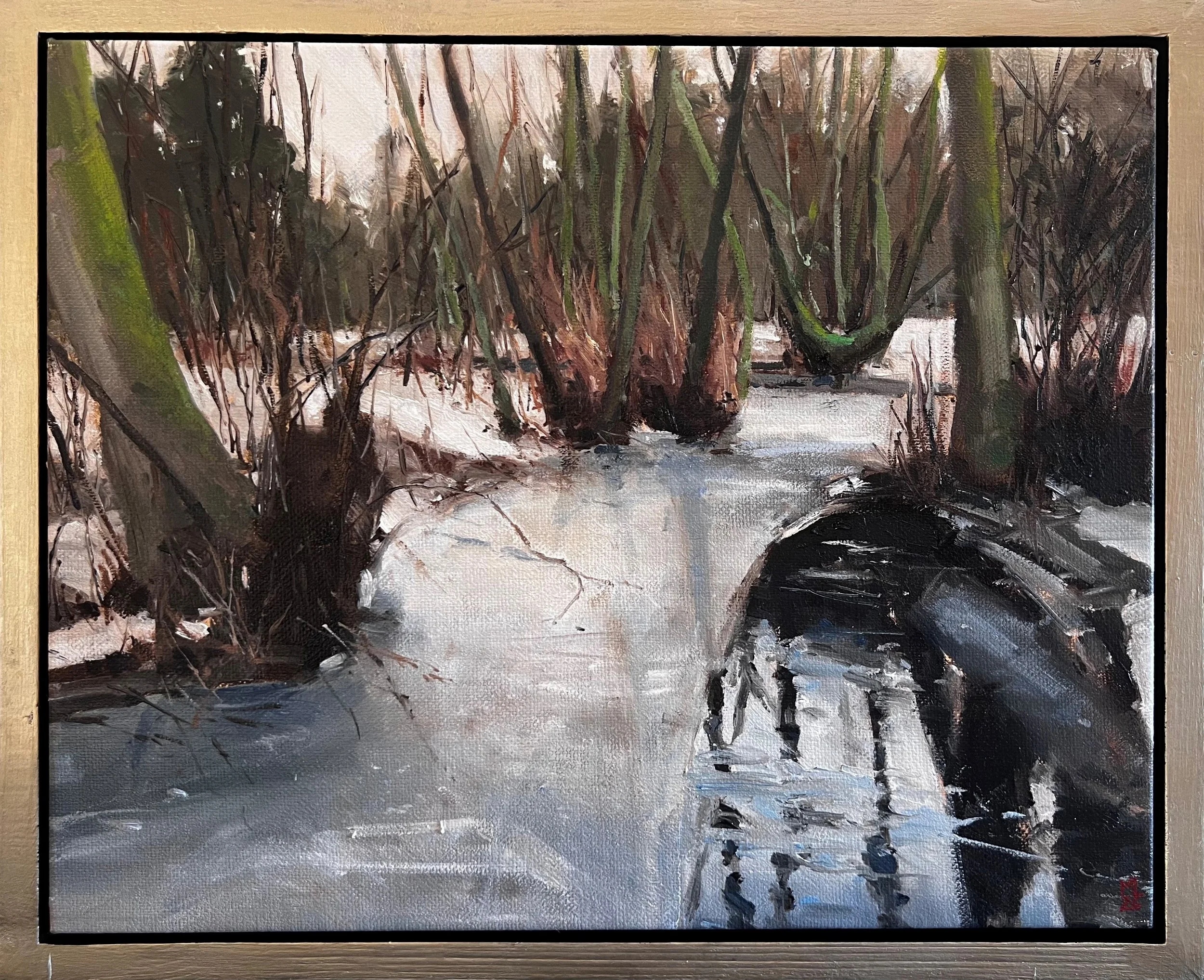 Islossning Sandby Strand No2
olja på duk 36 x 44 cm, 2026