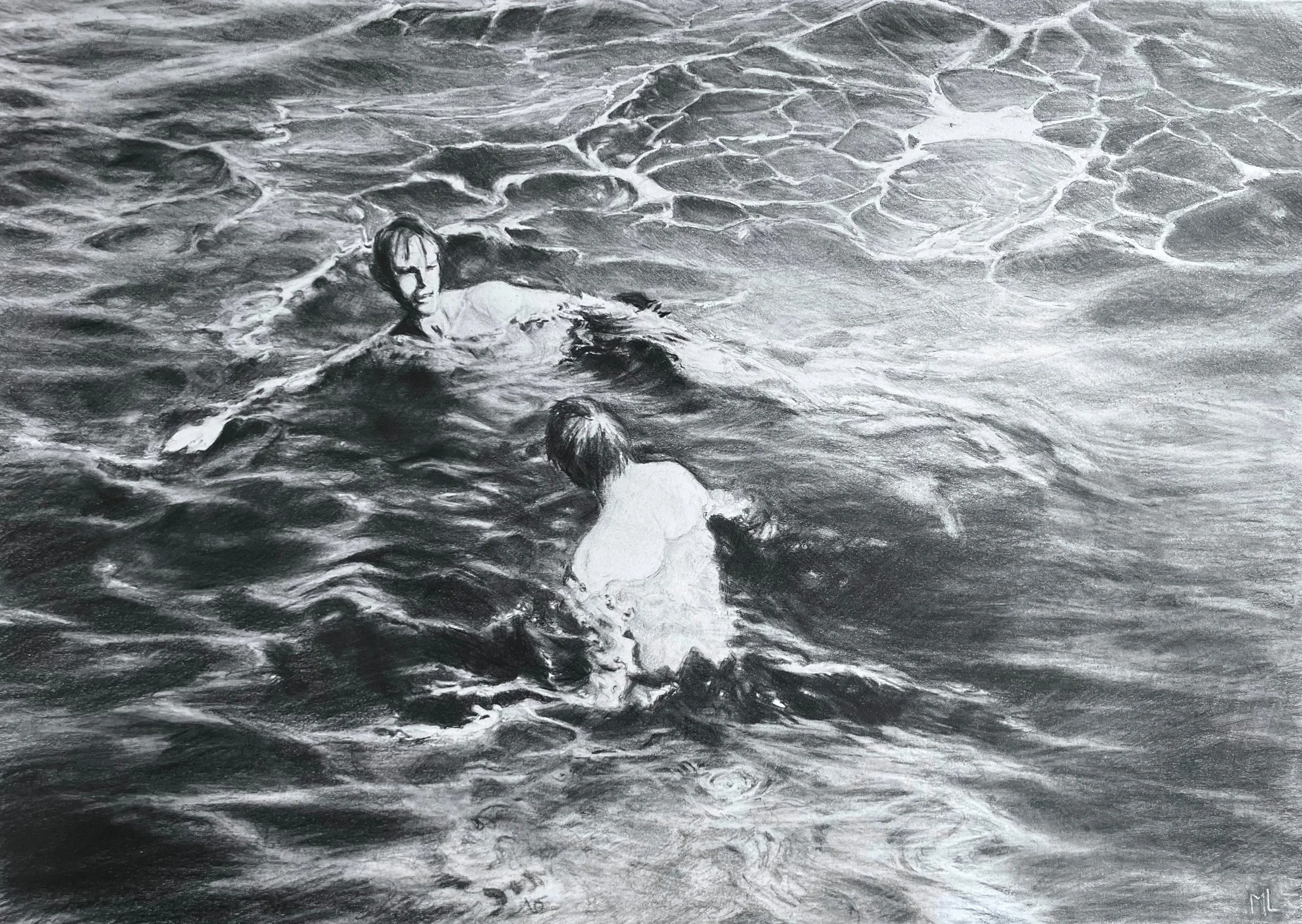 Samtal, blyerts på papper 28 x 39 cm,
original på Liljevalchs vårsalong 2026, 
  

Signerade konsttryck numrerade 1 -20
på högkvalitativt papper 28 x 39 cm