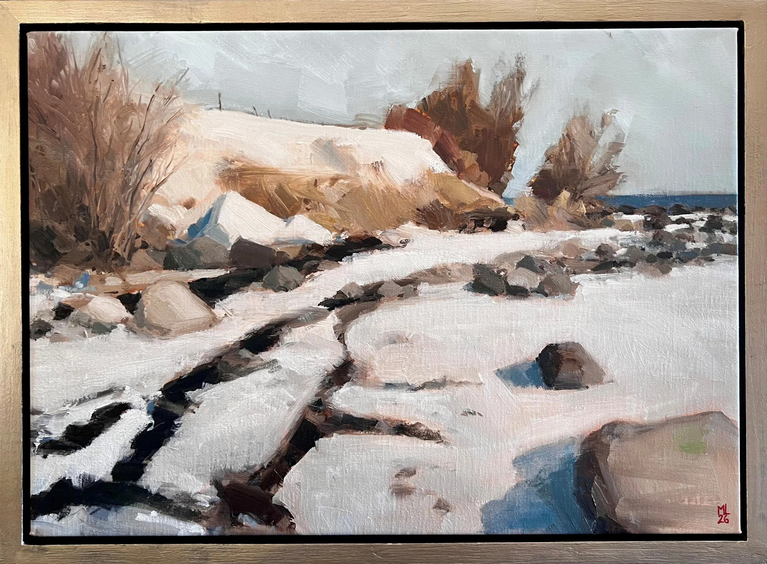 Gislövs Hammar Februari
olja på duk 36 x 49 cm, 2026