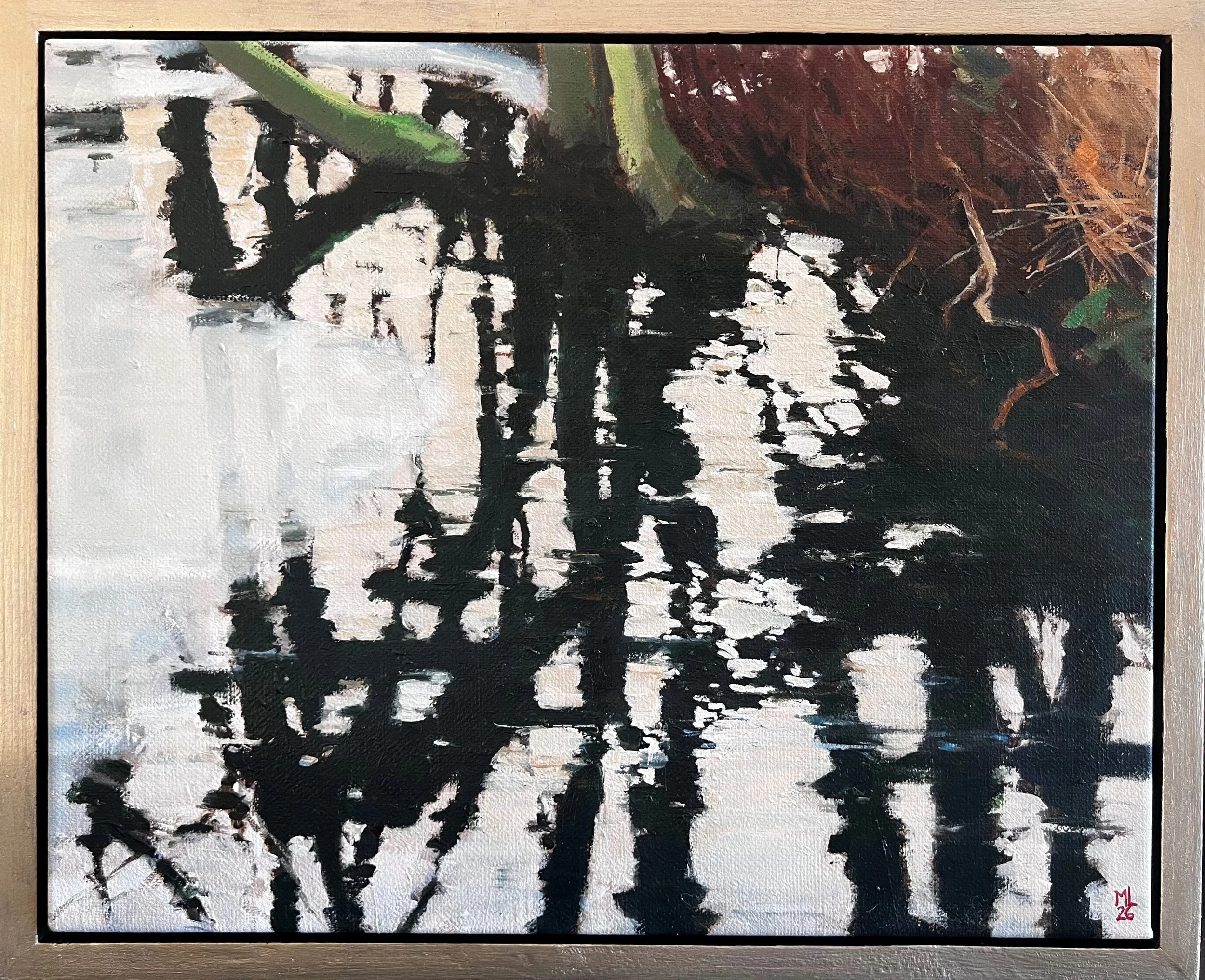 Islossning Sandby Strand No1
olja på duk 36 x 44 cm, 2026