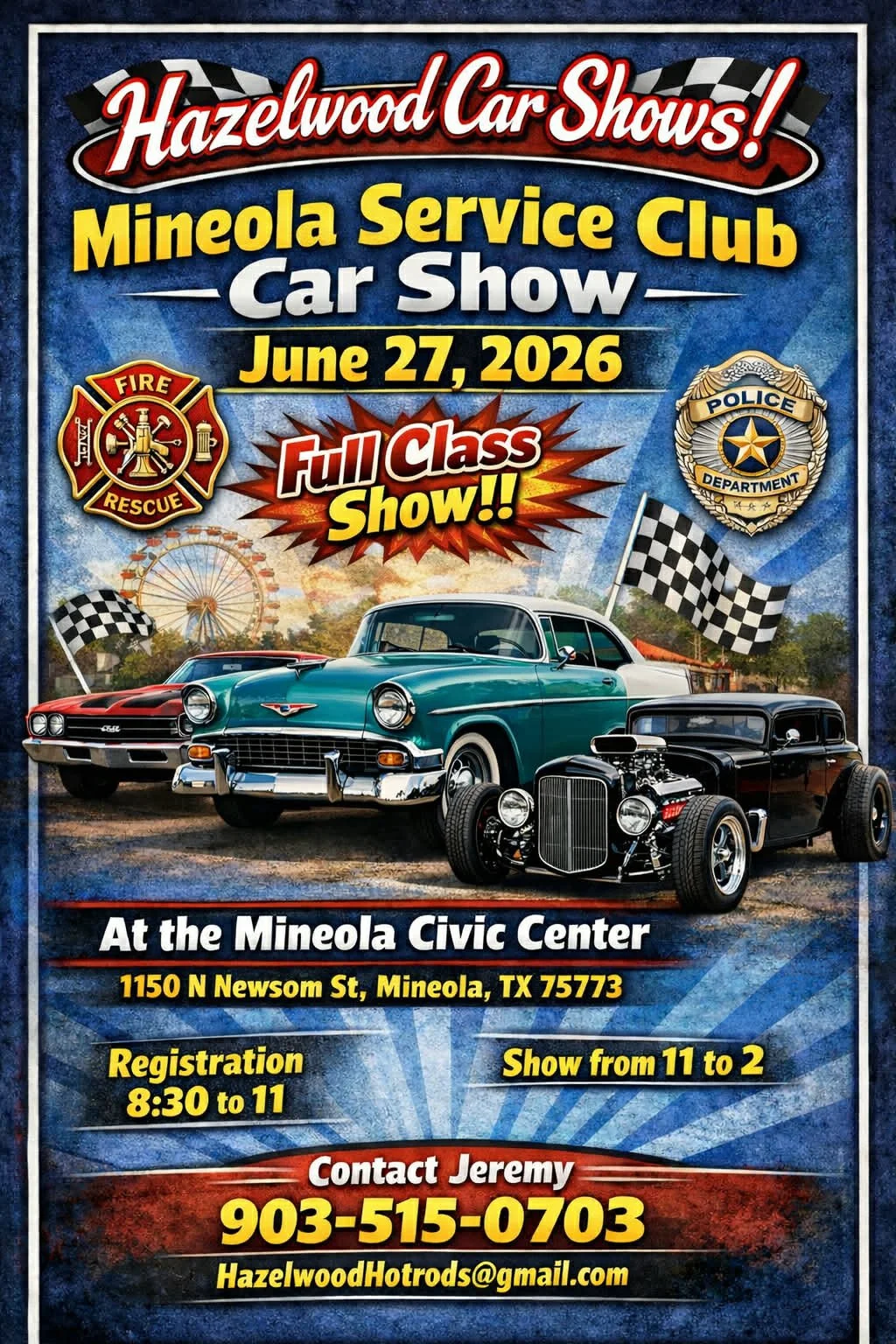 MINEOLA SERVICE CLUB CAR SHOW