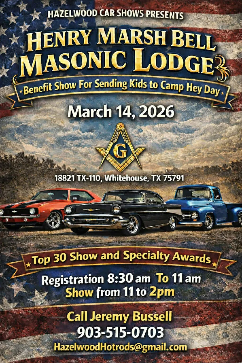 HENRY MARSH BELL MASONIC LODGE CAR SHOW