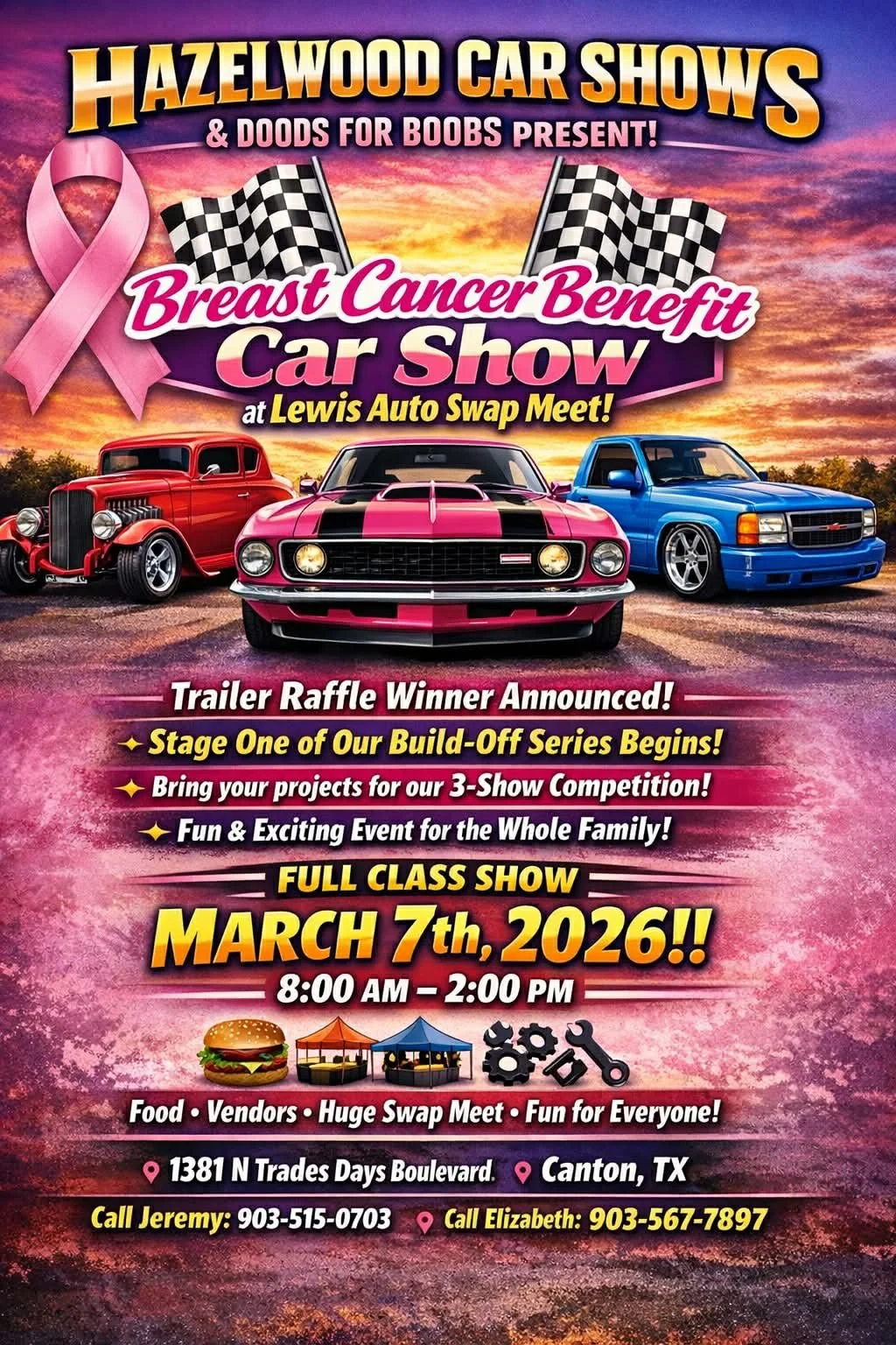BREAST CANCER BENEFIT CAR SHOW & SWAP MEET