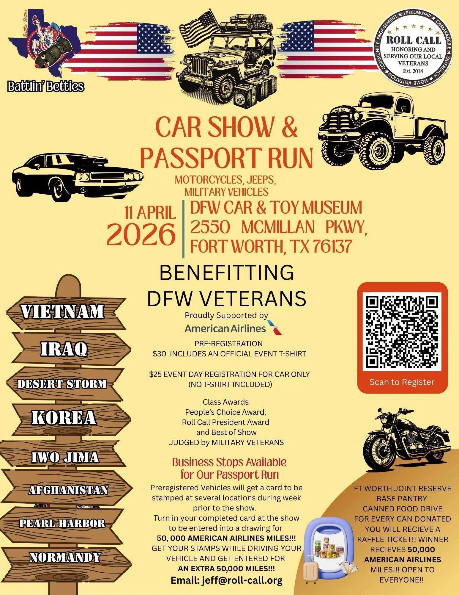 BENEFITTING DFW VETERANS CAR SHOW & PASSPORT RUN 