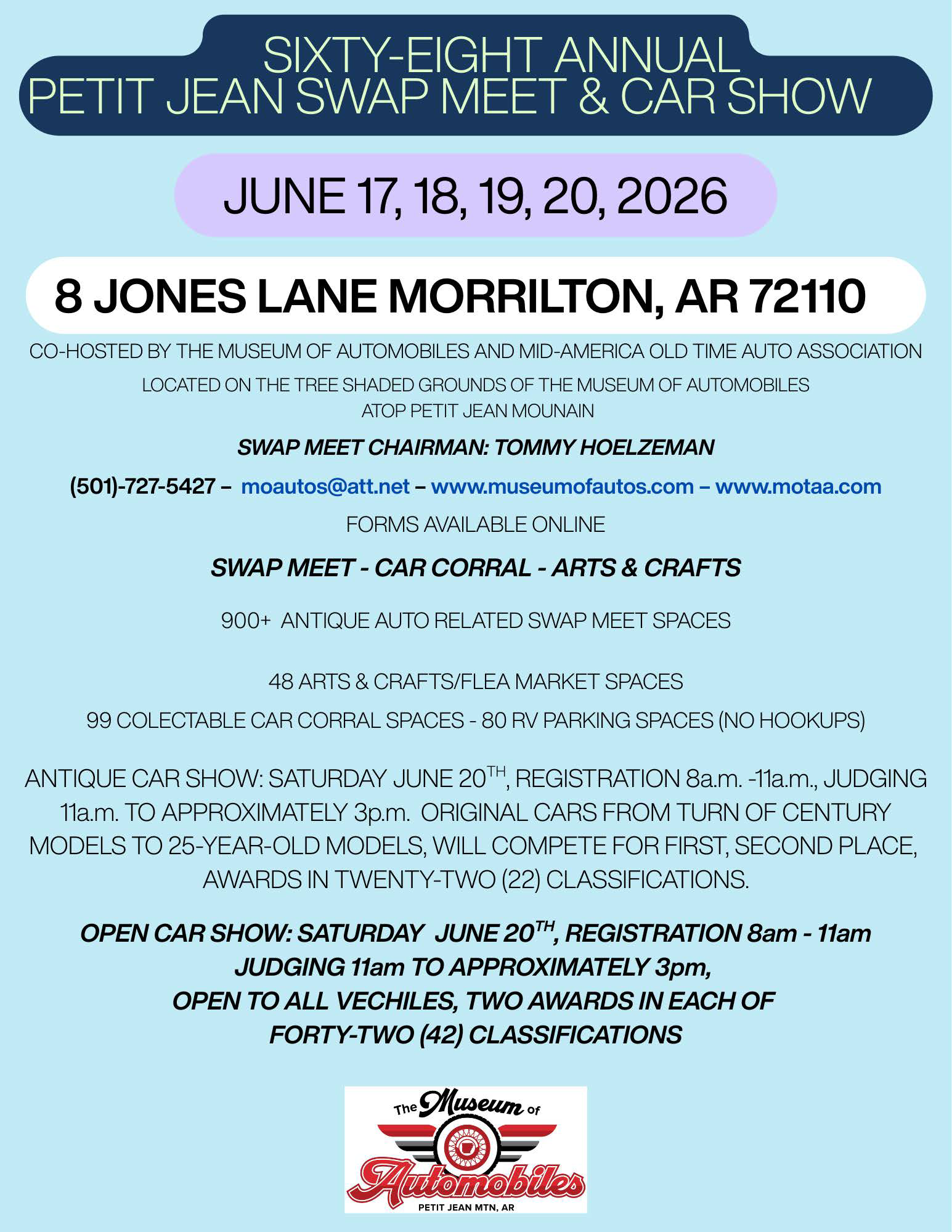 68th ANNUAL PETIT JEAN SWAP MEET & CAR SHOW
