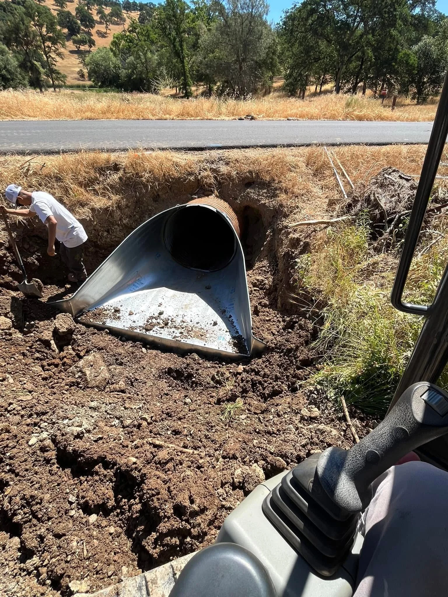 erosion damage, repair in progress
