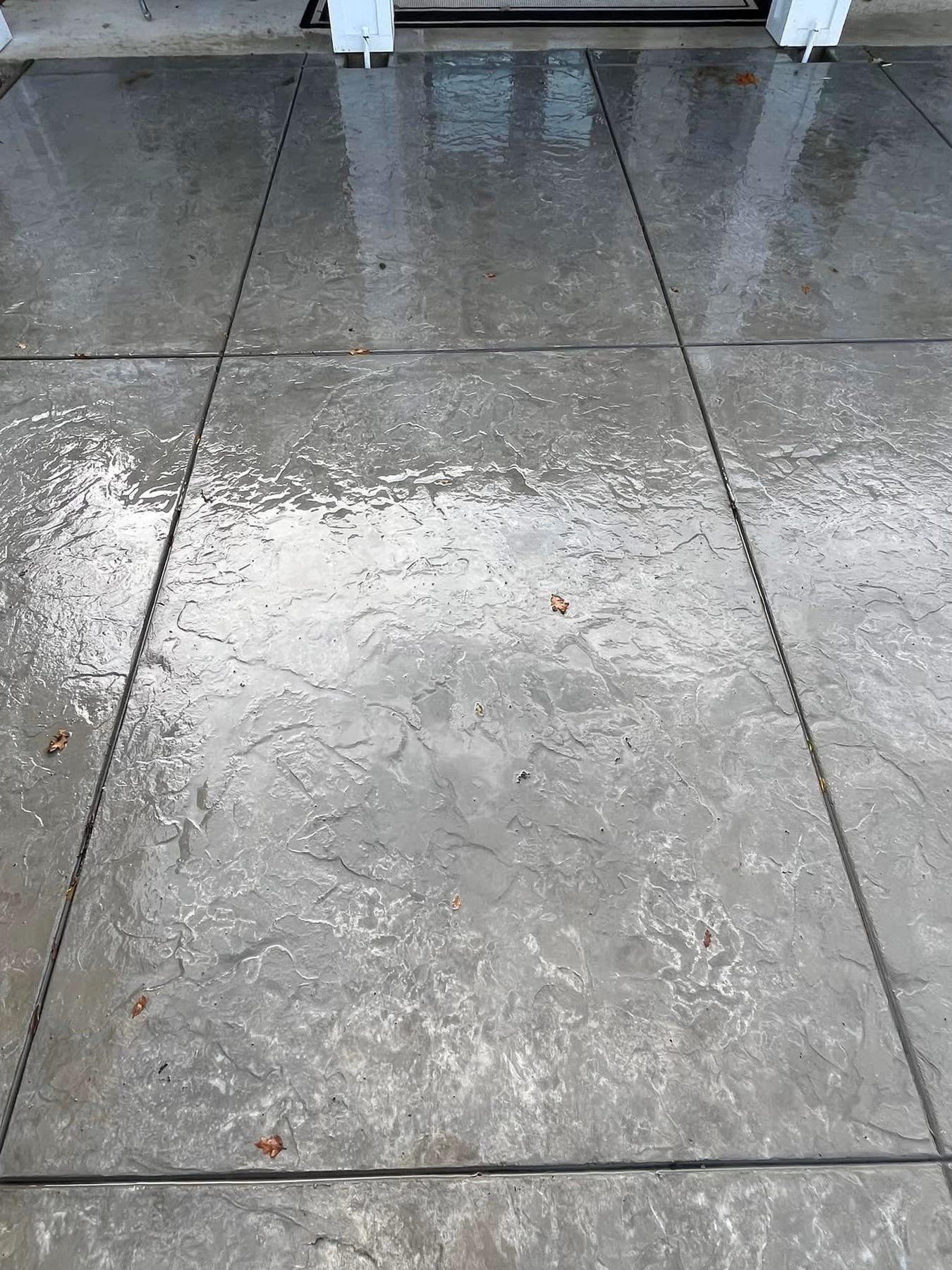 Finished concrete patio