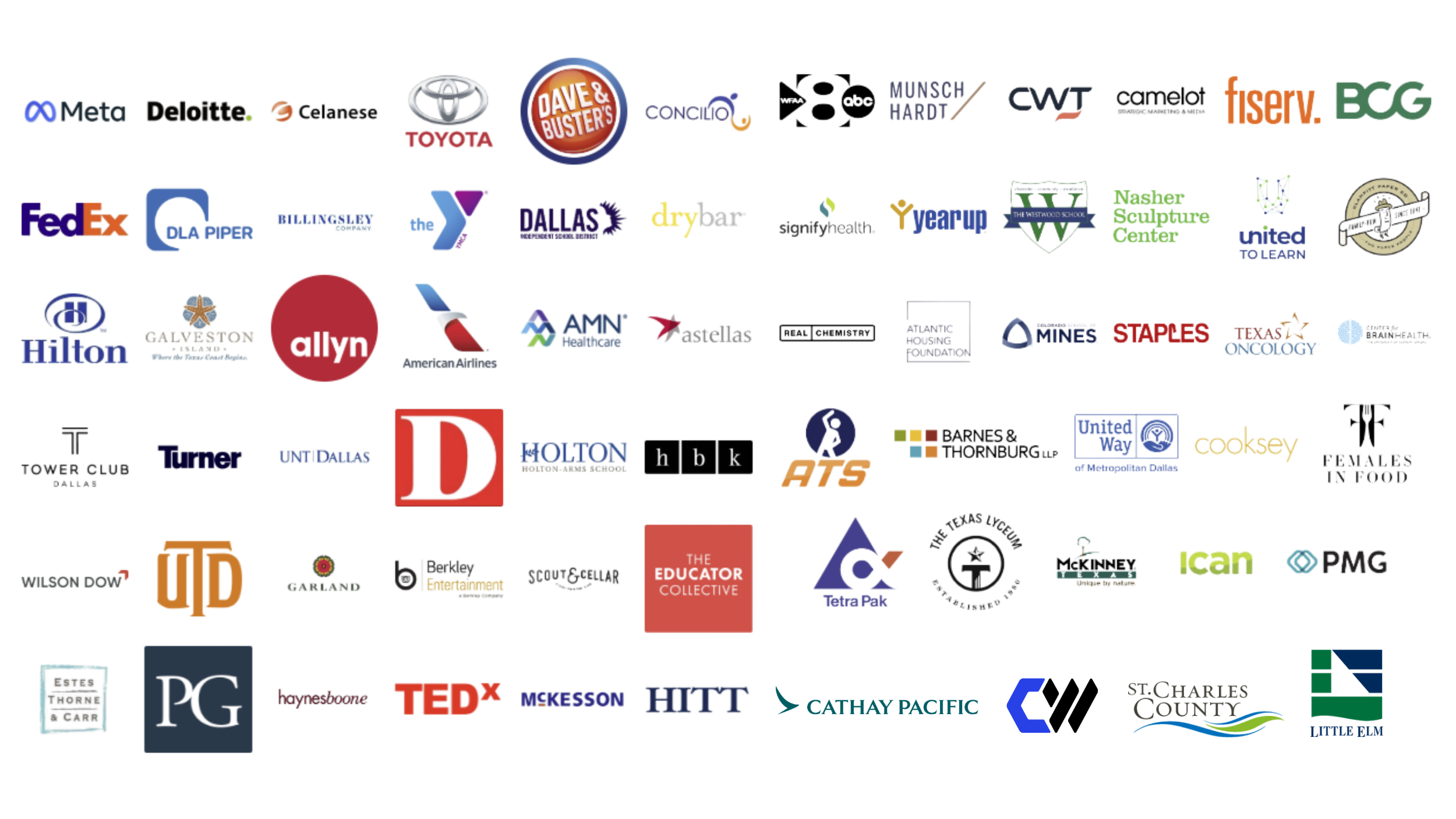 A collage of various corporate logos arranged in overlapping rows and columns, representing different brands and organizations.