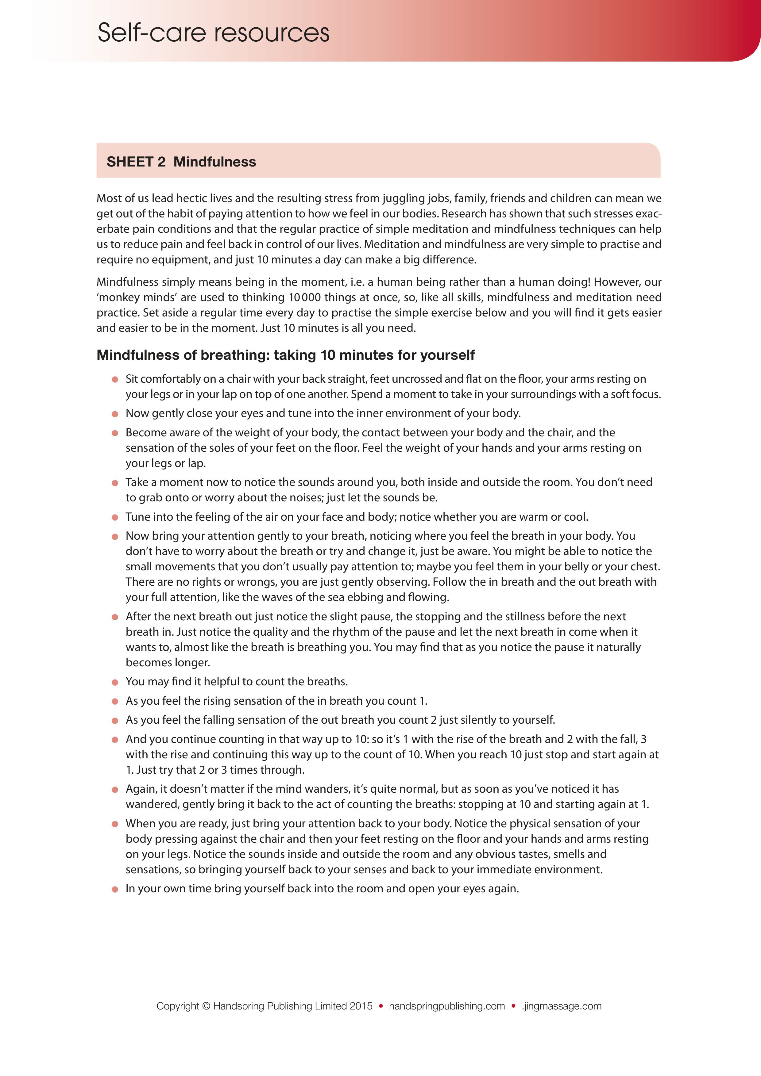 Jing Self Care (2) Mindfulness