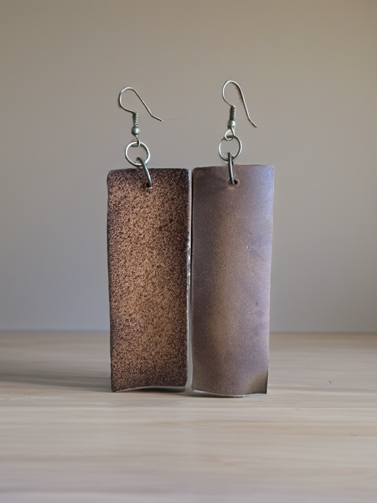 Acadia Leather Root Earrings