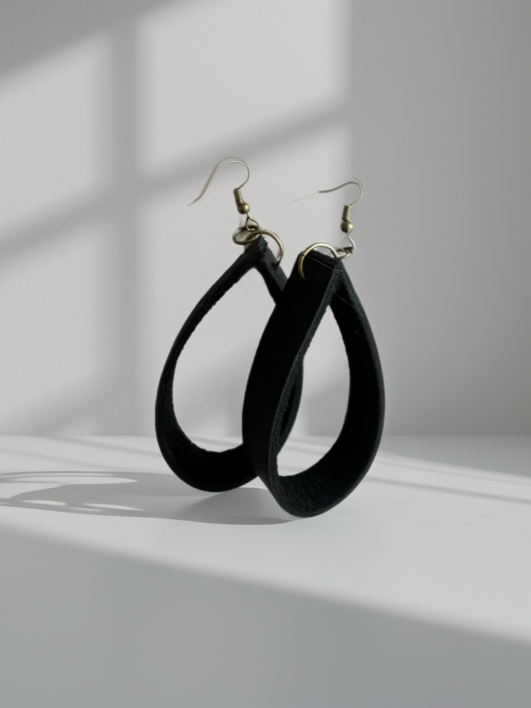 Ziricote Leather Canopy Earrings
