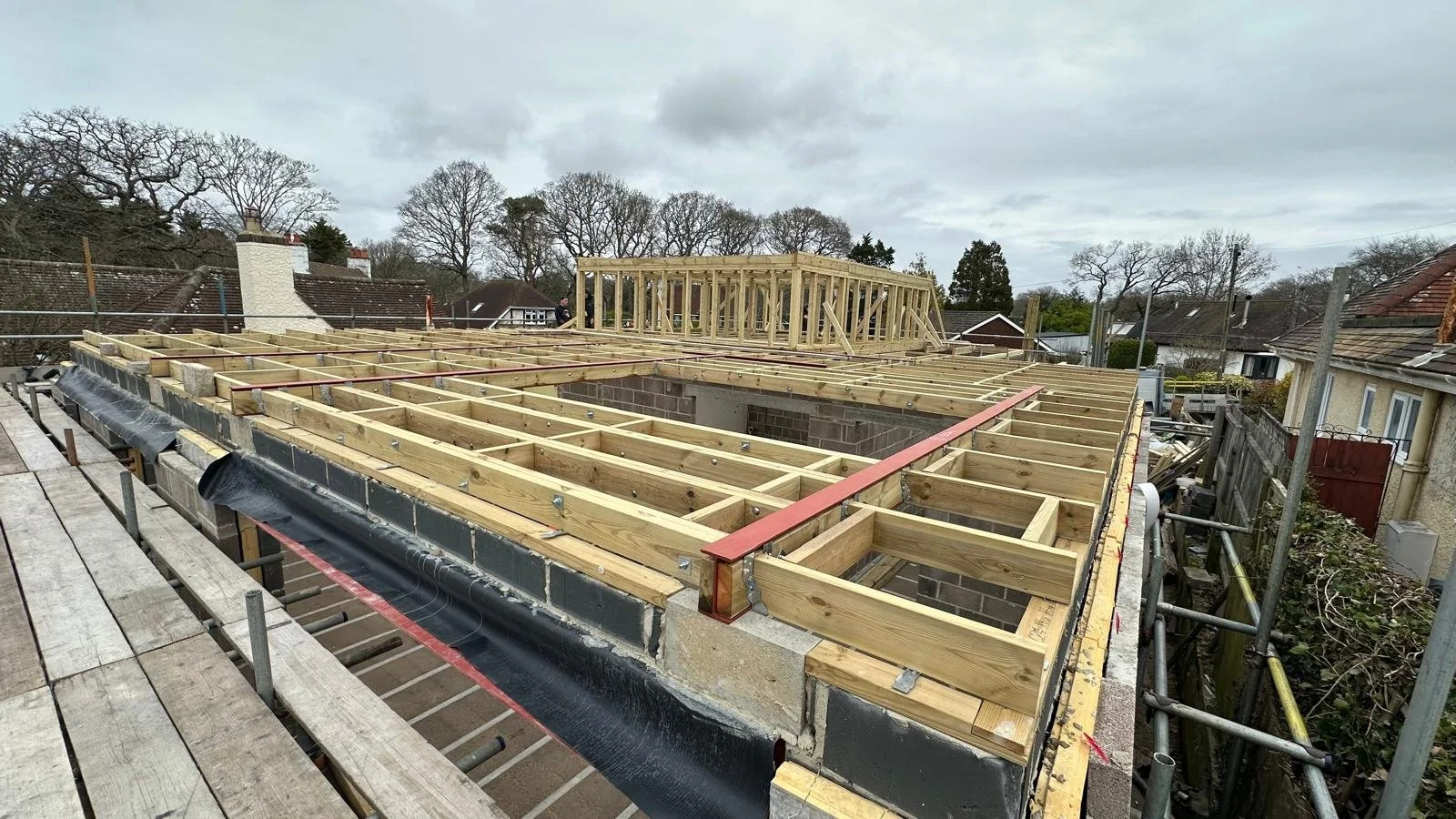 Roof construction of bungalow in Highcliffe