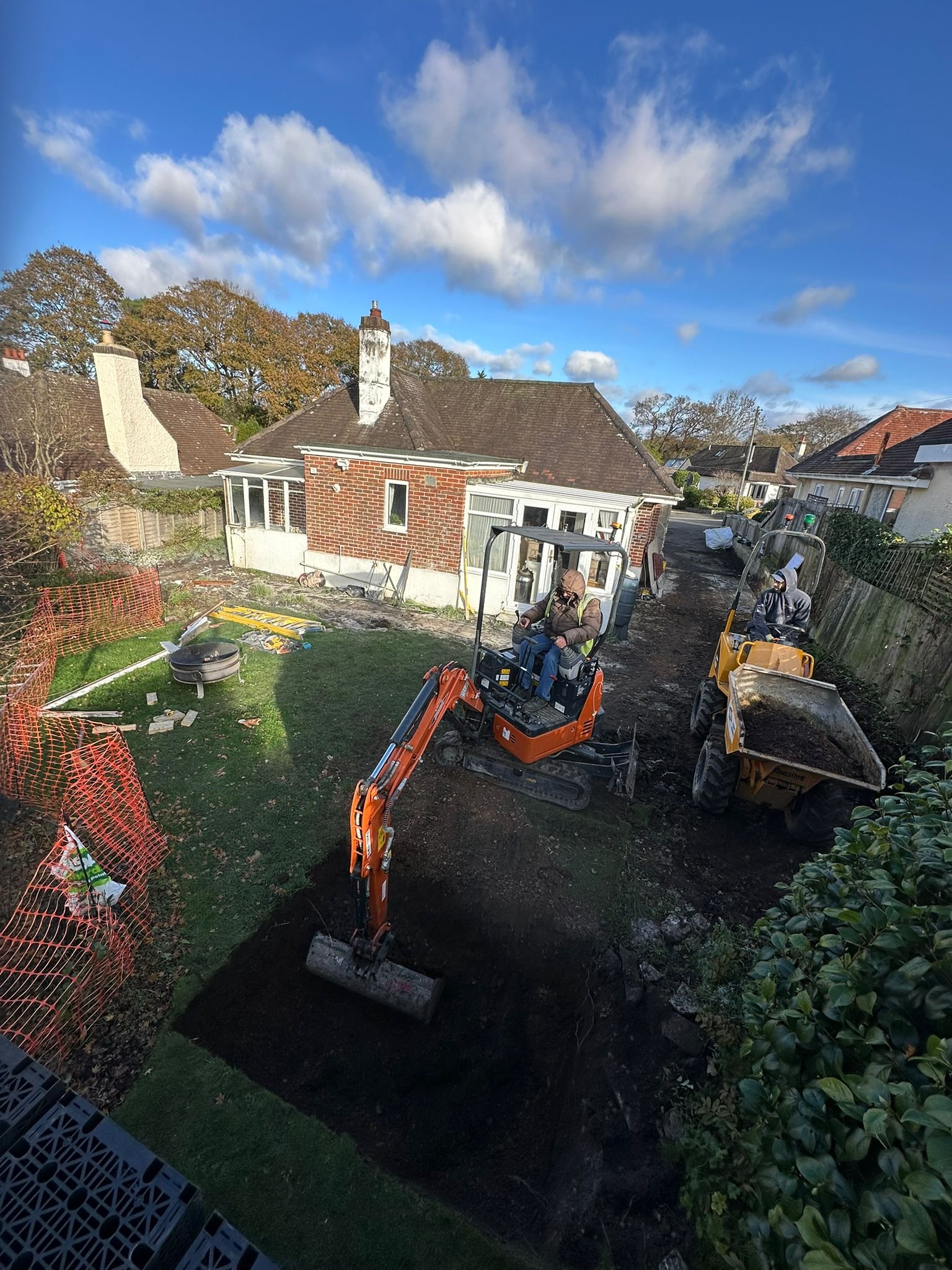 Groundworks at bungalow in Highcliffe