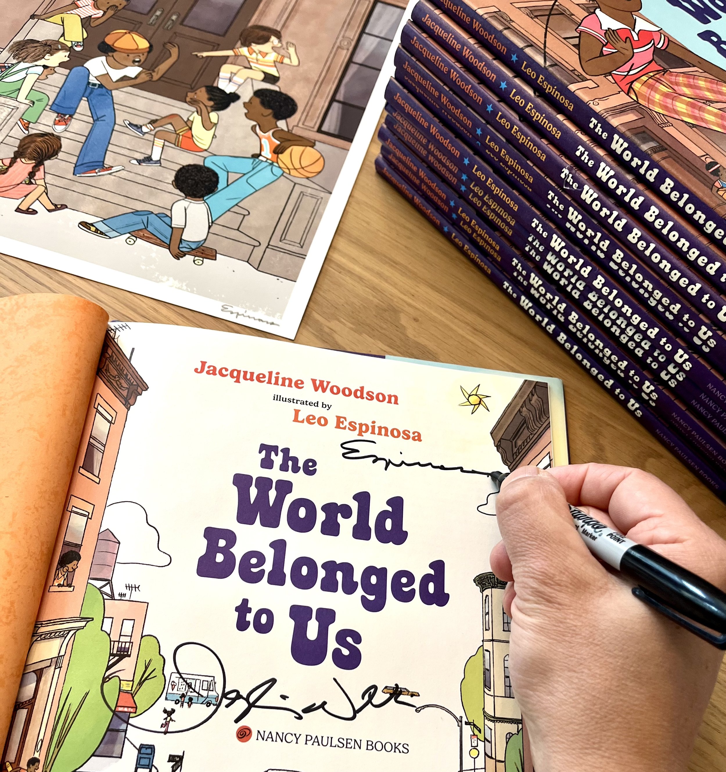 Signed title page of The World Belonged to Us