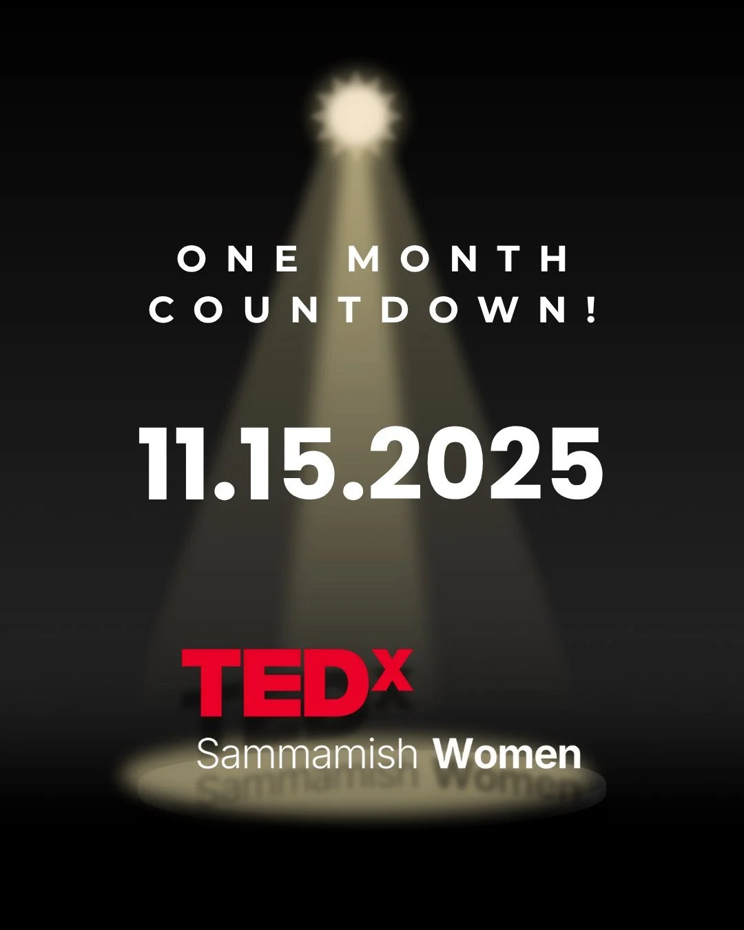 We can’t believe it, but we’re officially one month away from TEDxSammamish Women! 🎉
Stay tuned as we begin introducing our amazing speakers and revealing all the exciting details leading up to this inspiring day.
We’ll also be h