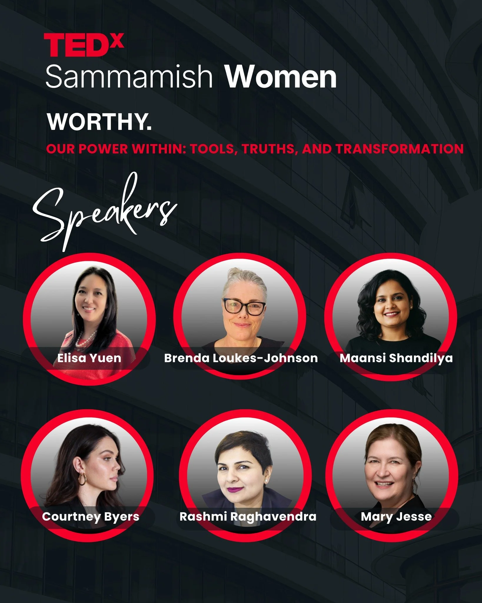 💡 Get Ready to Be Inspired! 💡

This Saturday, 6 incredible speakers will take the stage at TEDxSammamish Women, sharing ideas and stories that challenge perspectives and spark new ways of thinking.

✨ Rashmi Raghavendra�
What Dying Taught Me About 