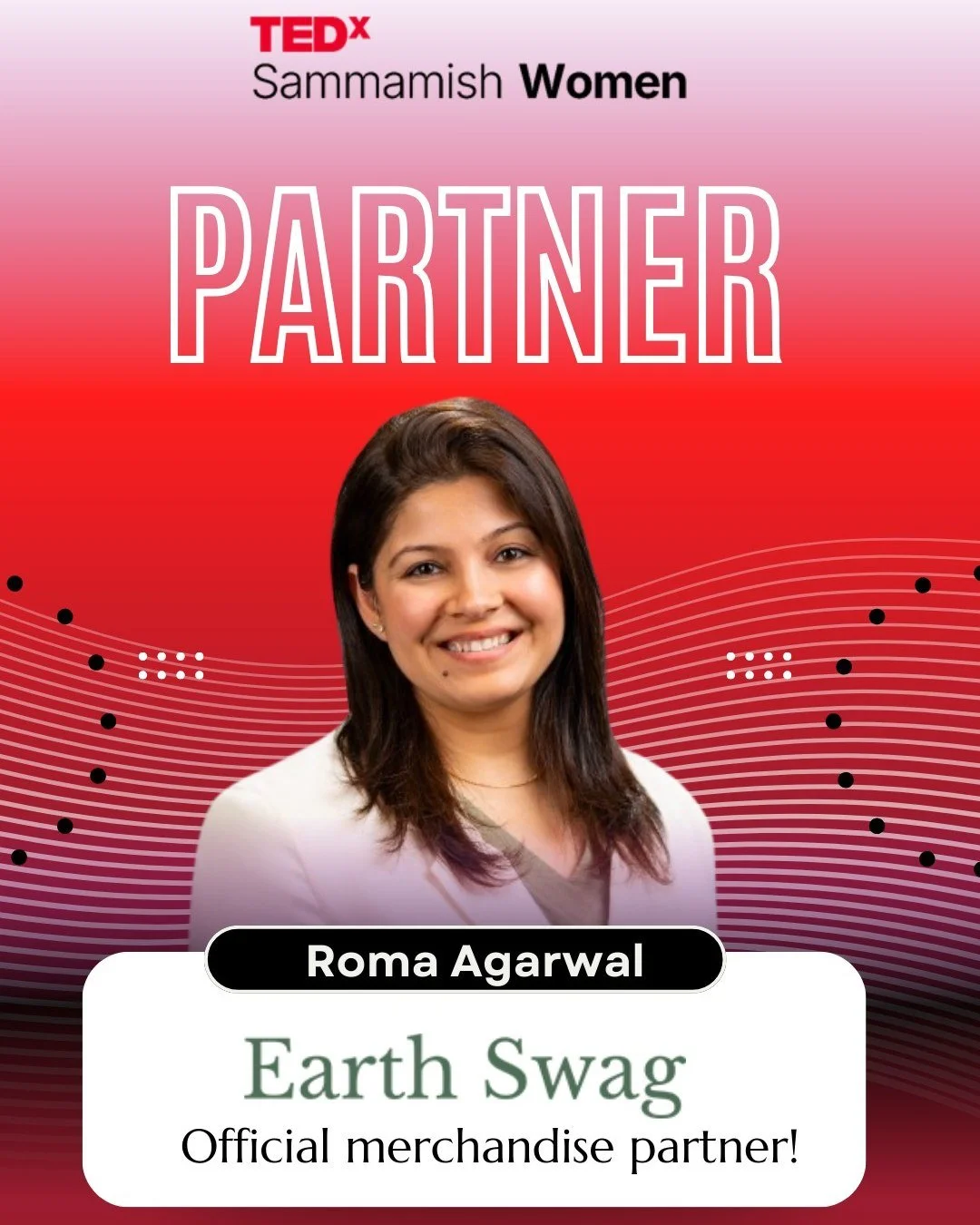 We&rsquo;re excited to introduce Roma Agarwal of @earthswagshop  as the Official Merchandise Partner for TEDxSammamishWomen. ✨

Roma designed merchandise that beautifully captured the spirit of last year&rsquo;s event, creating pieces that reflect bo