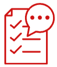 Checklist with three checked items and a speech bubble