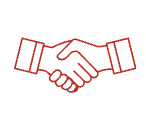 Outline of two hands shaking