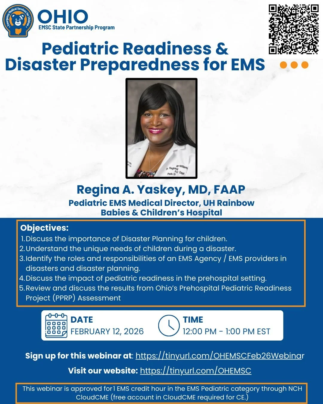 Pediatric readiness matters&mdash;before emergencies happen.

In this webinar, our RV4K Colleague Regina Yaskey, MD, FAAP from University Hospitals Rainbow Babies &amp; Children&rsquo;s Hospital will discuss actionable ways to address training gaps, 