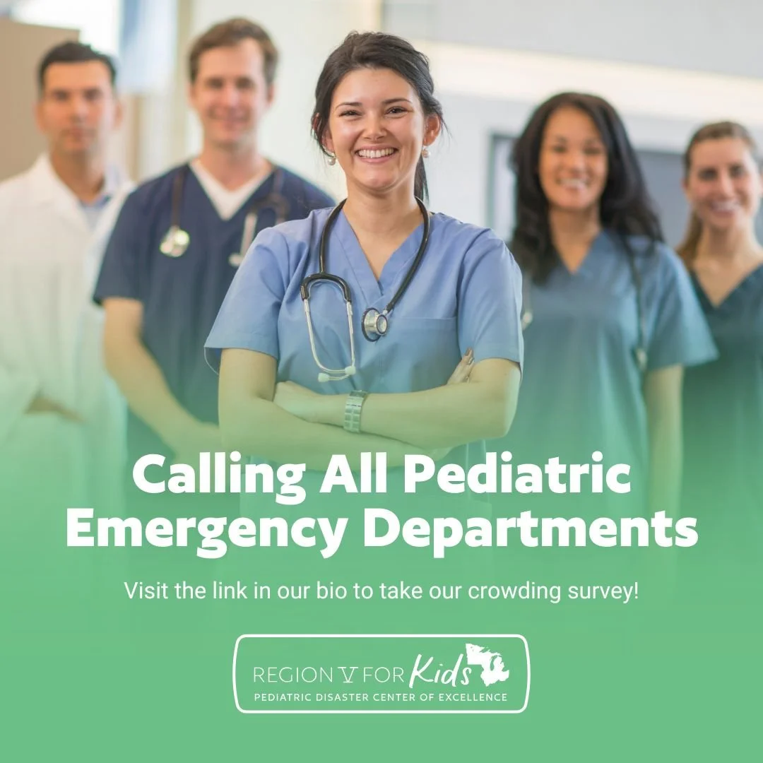 Calling all Pediatric Emergency Departments &ndash; How does crowding in emergency departments impact your ability to help patients? 

Region V for Kids is conducting a short survey to help assess the processes pediatric emergency departments use whe