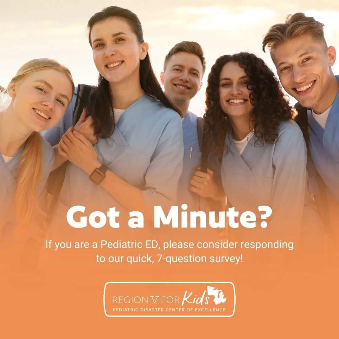 Pediatric EDs &mdash; we need your input!

What crowding scores does your emergency department use? Help inform pediatric preparedness by taking our brief survey.

Take the survey at the link in our bio.

#RV4K | #PediatricPreparedness