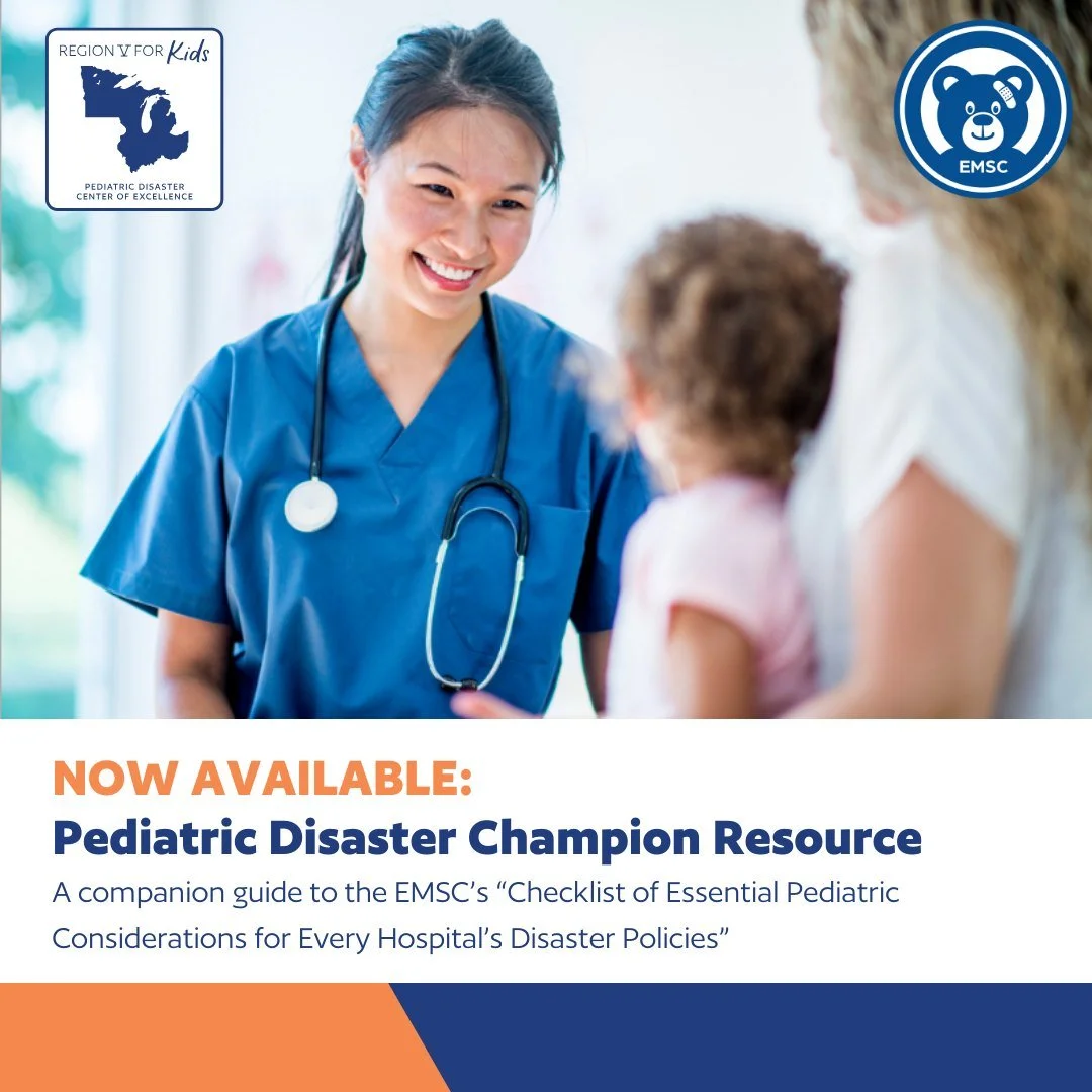 Now Available! @regionvforkids and @emsciic The &ldquo;Pediatric Disaster Champion Resource&rdquo; is here to help hospitals elevate pediatric disaster preparedness - transforming national guidance into clear, doable actions that fit real-world hospi