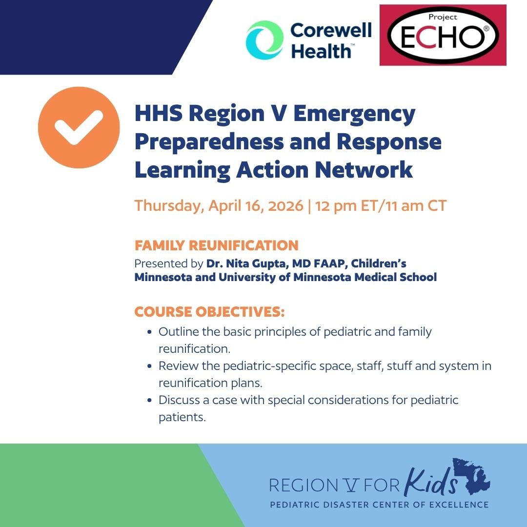 Reuniting families during emergencies isn&rsquo;t just important - it&rsquo;s essential. ❤️

Join our upcoming learning session with Dr. Nita Gupta on April 16th at 12pm ET/11 am CT to explore Family Reunification Planning strategies, tools, and best
