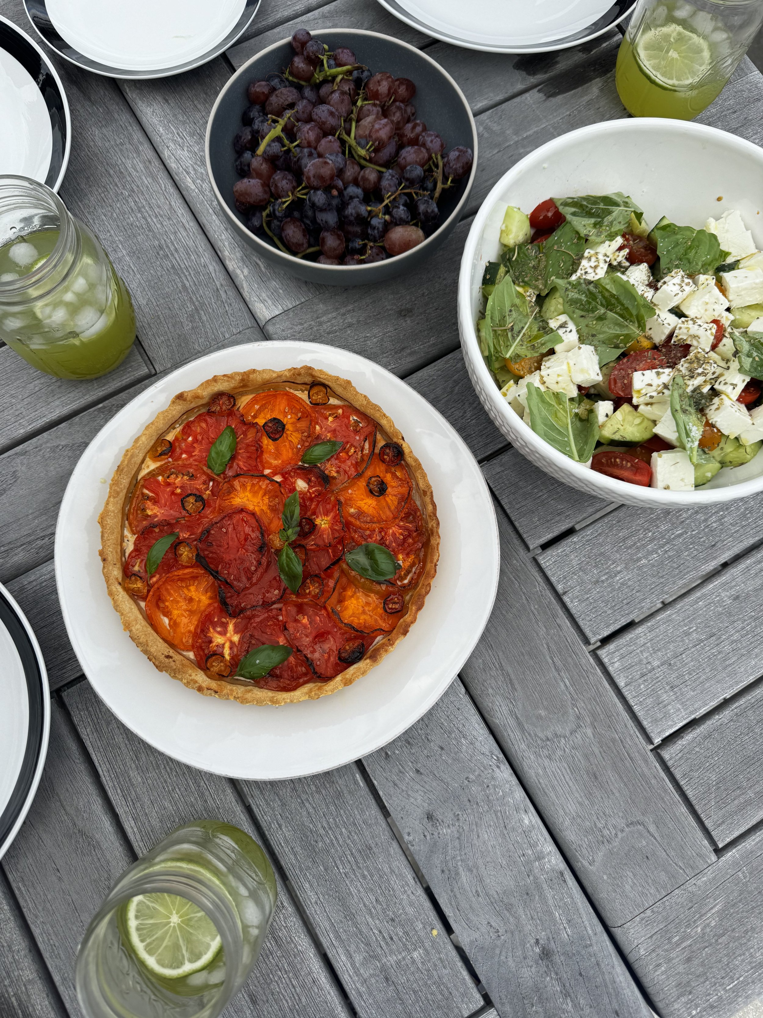 tomato and honey goat cheese tart