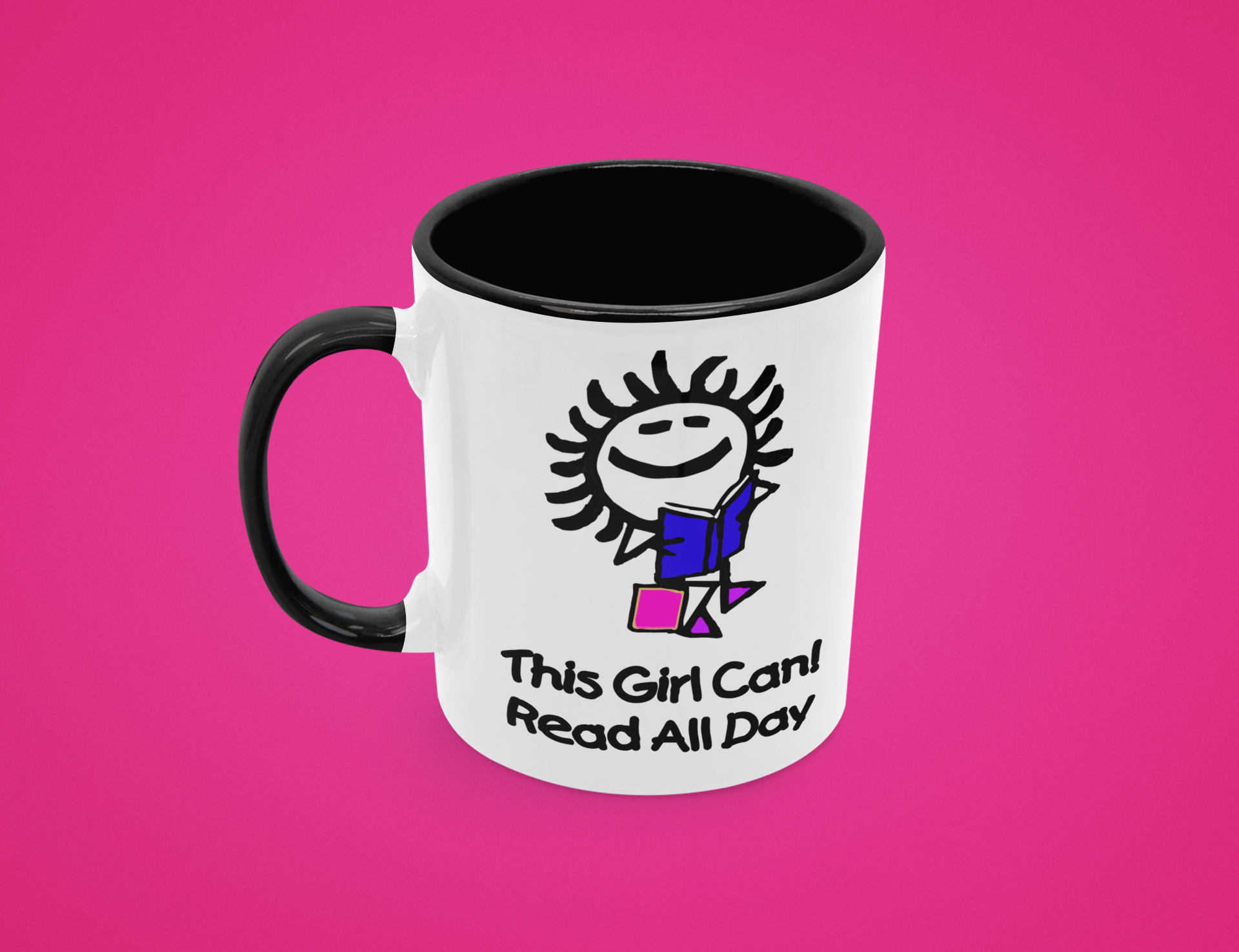This Girl Can! Read All Day Mug with Color Inside
