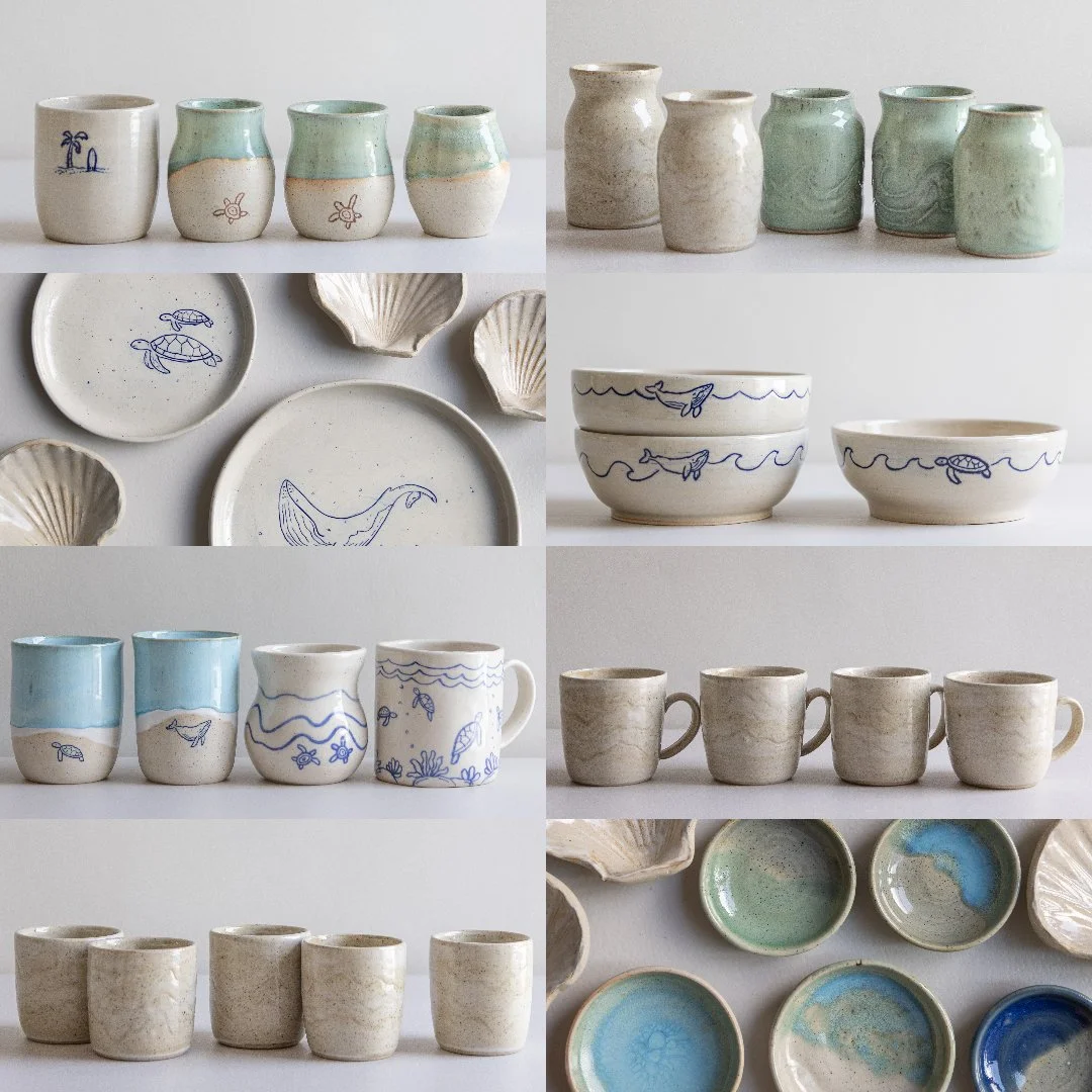 Yay &mdash; a post about actual pieces instead of markets 🙌

Fresh from the kiln this morning and honestly&hellip; I&rsquo;m so happy with this batch.

&bull; new soft green glaze I just trialled &mdash; loving it &amp; mugs in this colour coming so