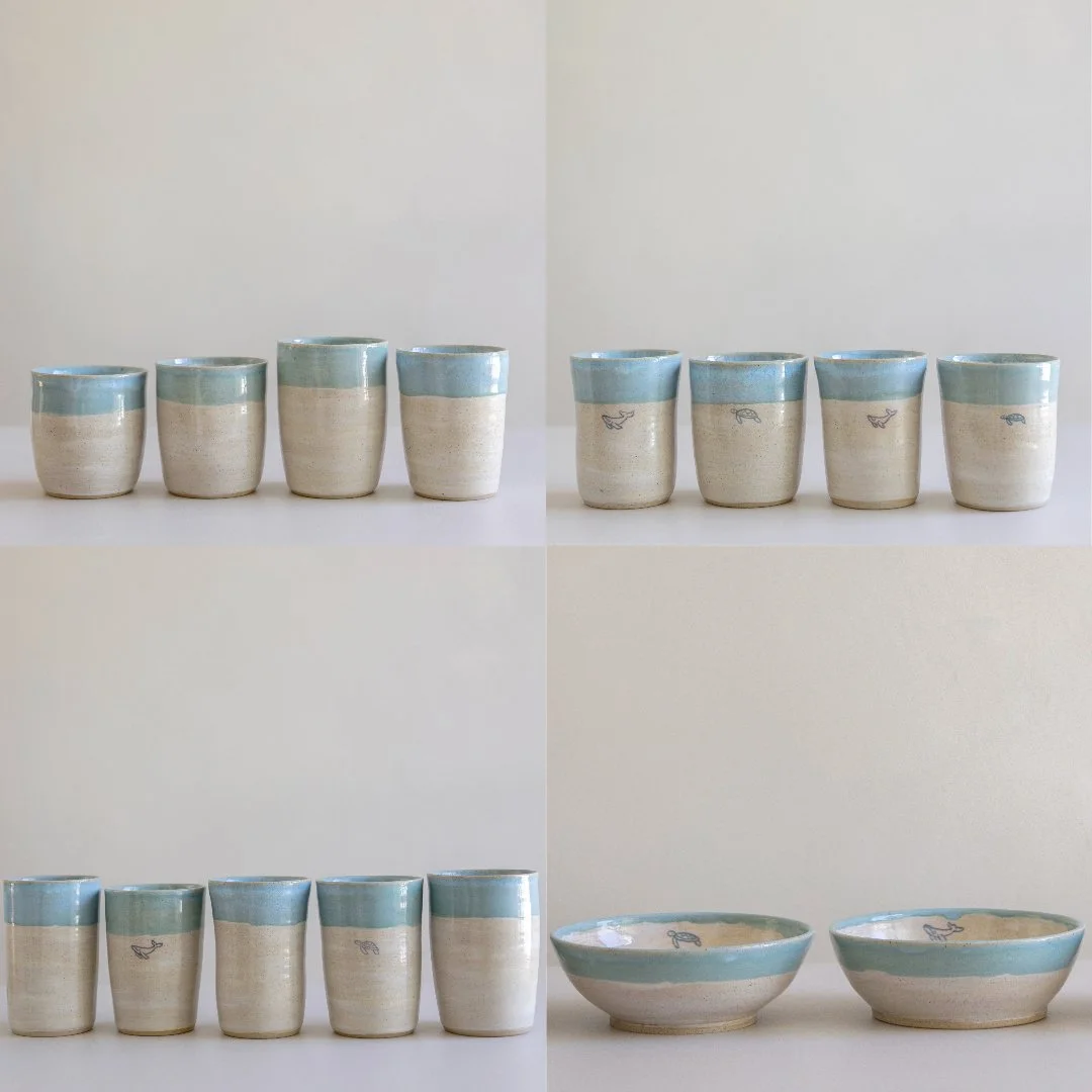New pieces from the kiln.
Keep cups and bowls, made this week.

I&rsquo;ll have these with me at Mona Vale Village Park on Sunday, 8:30&ndash;1.