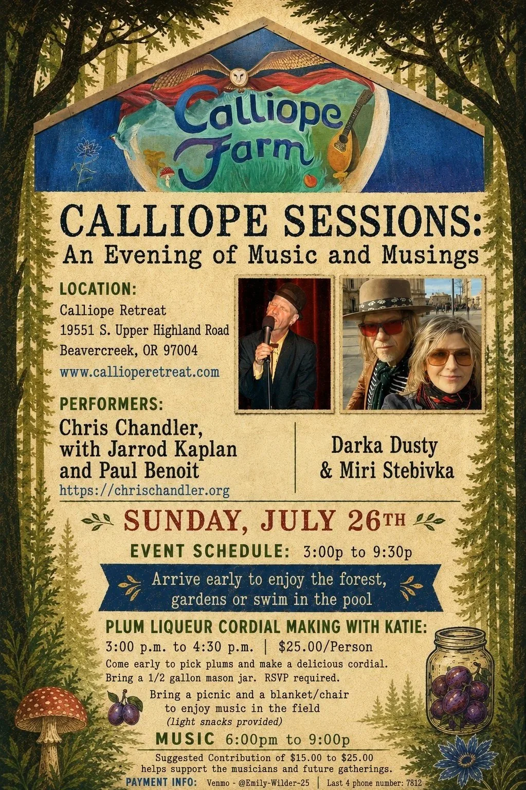 Calliope Sessions:  An Evening of Music and Musings